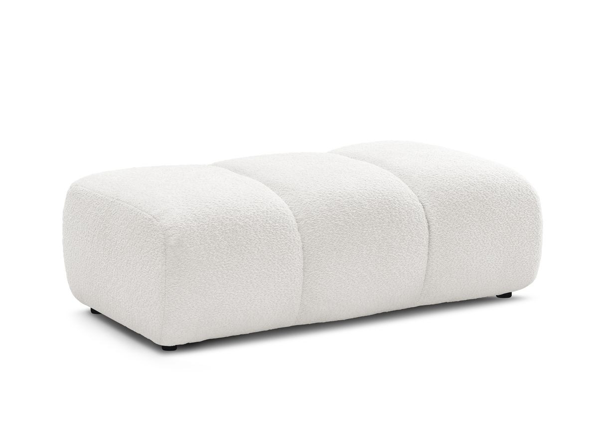 Bobochic Pamira Pouf Bouclé-Stoff Weiß