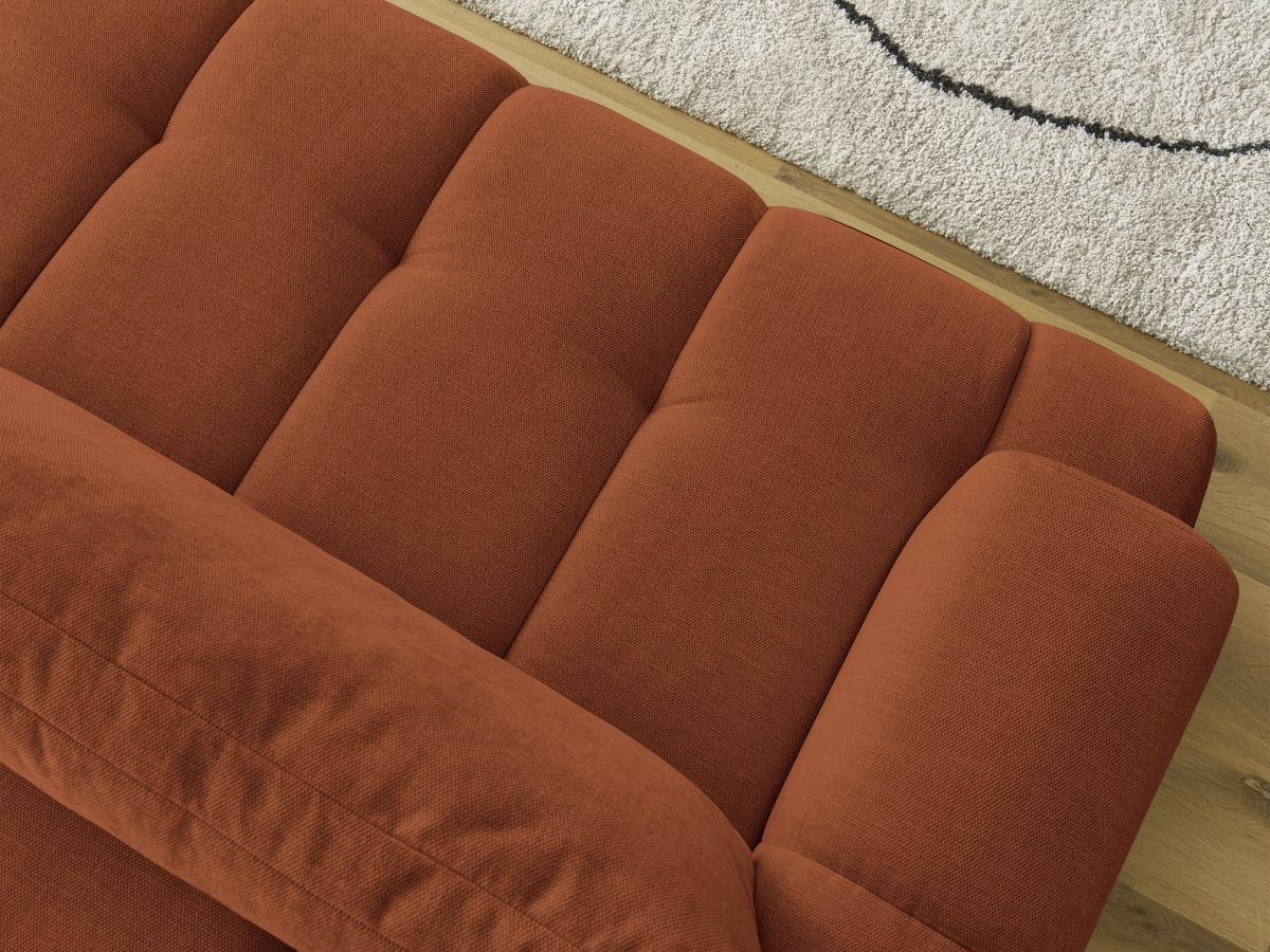 Bobochic Fuji Schlafsofa 3-Sitzer mit Bettkasten Stoff Orange