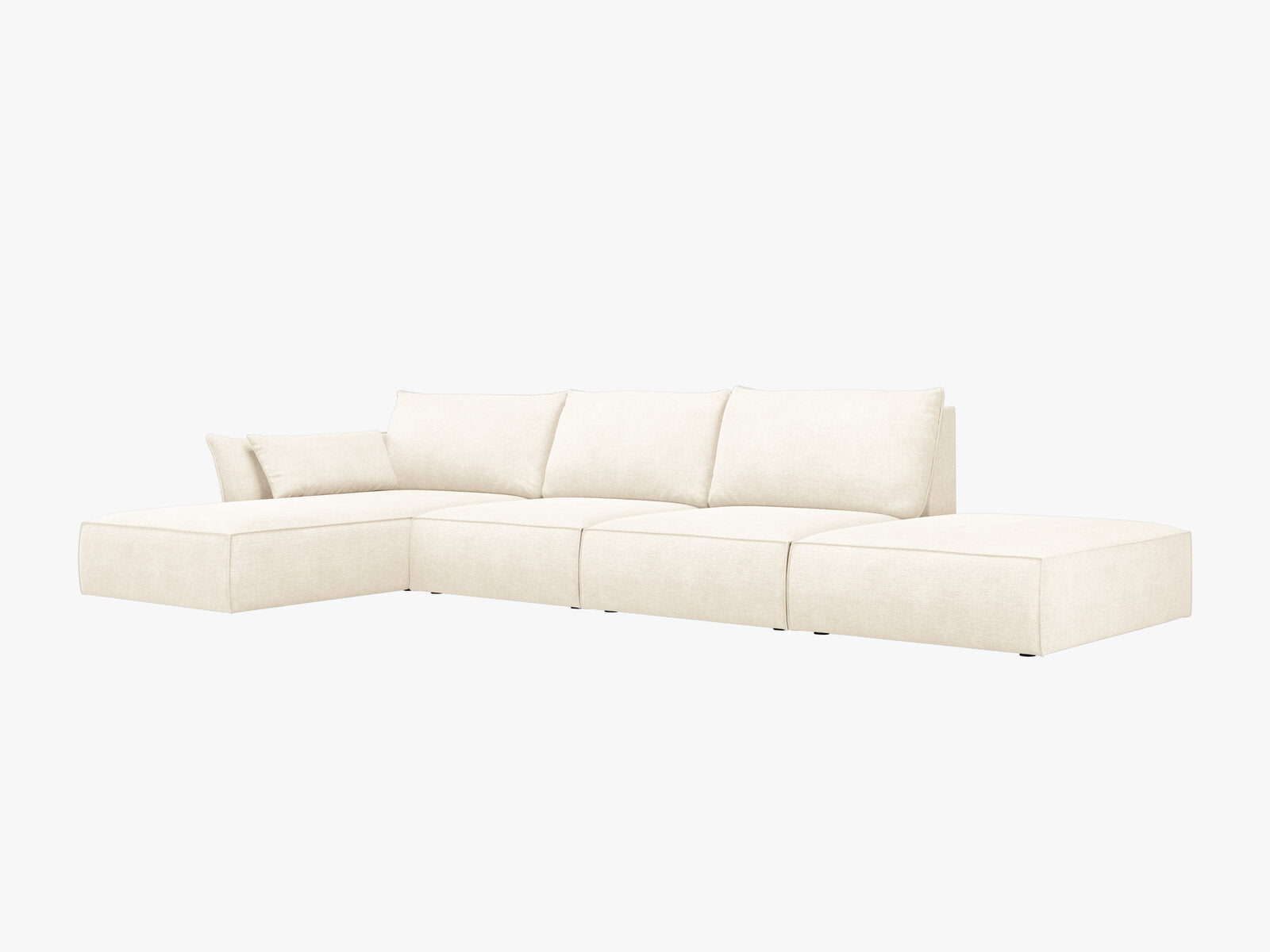 Micadoni Ecksofa Kaelle 5-Sitzer Links Chenille Over The Horizon Helles Beige