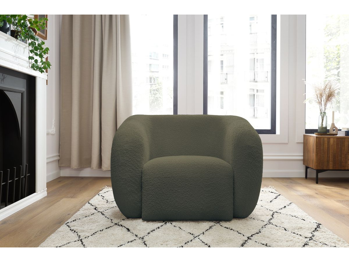 Bobochic Celine Sessel Bouclé-Stoff Grün