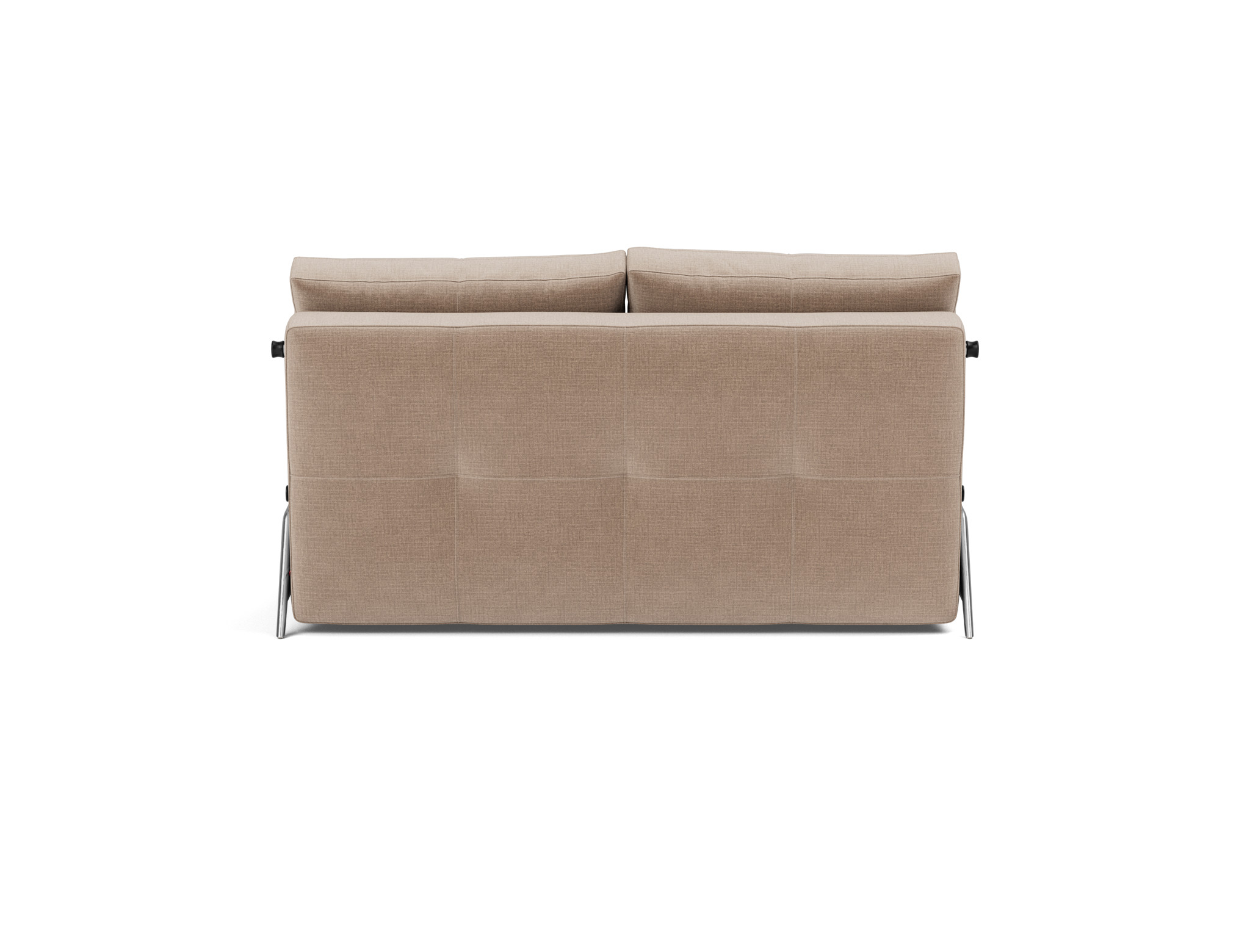 Schlafsofa Cubed 140 Chenille Esina 417-Mocha Beine Aluminium