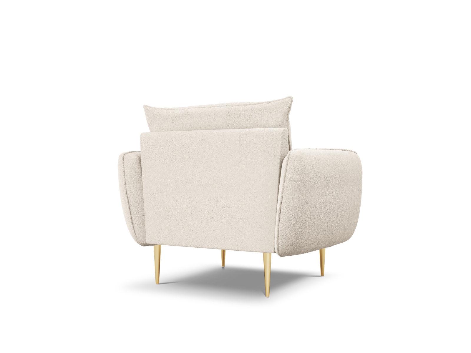 Cosmopolitan Design Sessel Vienna Boucle Ascot Beige Beine Gold