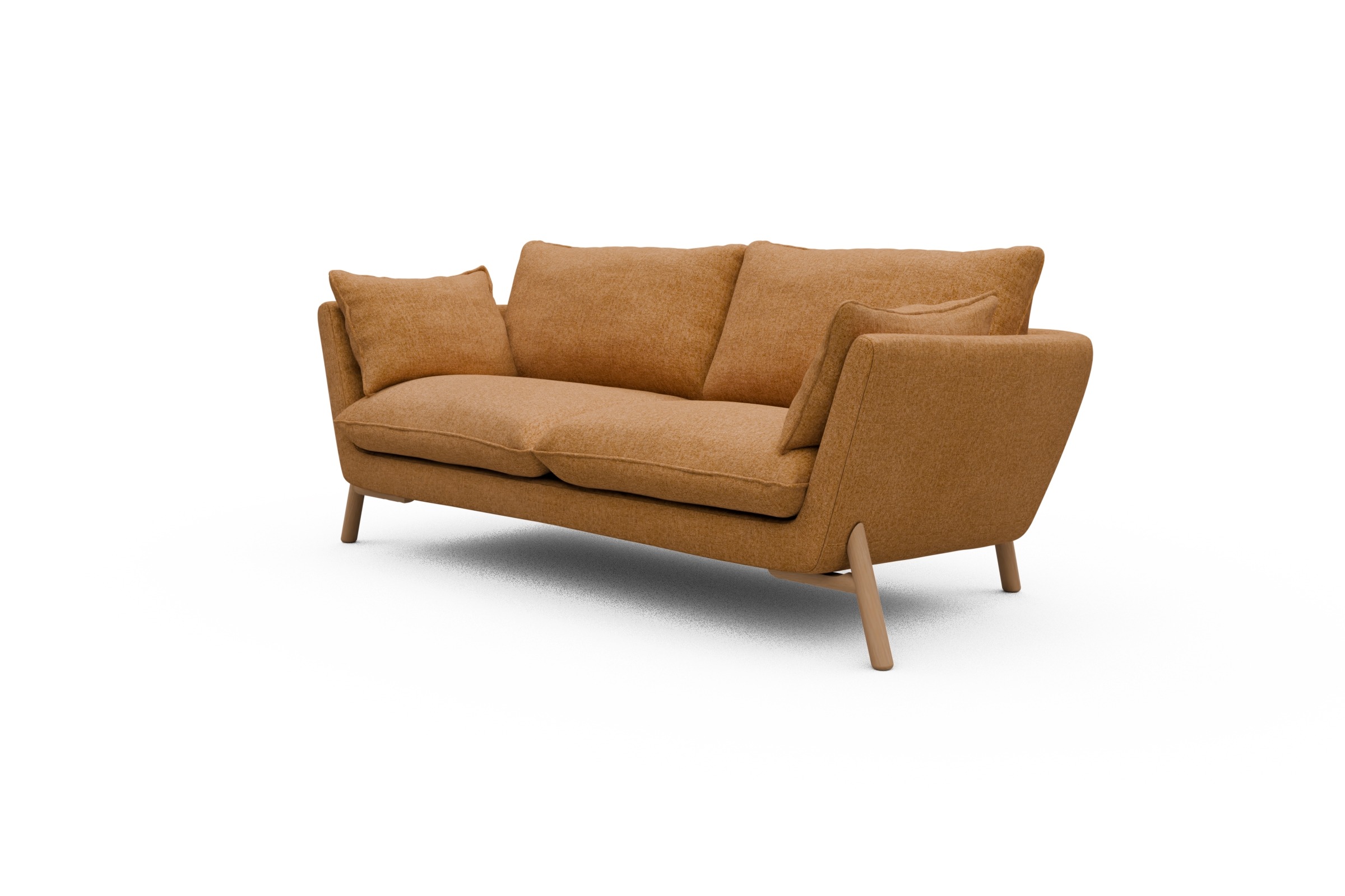 Sofa Emil 2-Sitzer Beinfarbe Eiche Natur Casone-Warm-Yellow