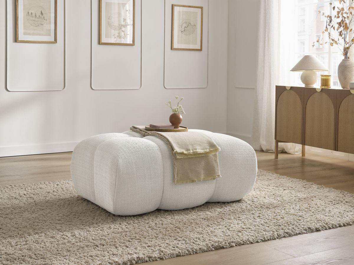 Bobochic Ivane Pouf Strukturstoff Weiß