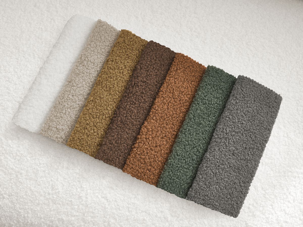 Bobochic Elina Sofa 5-Sitzer Bouclé-Stoff Weiß