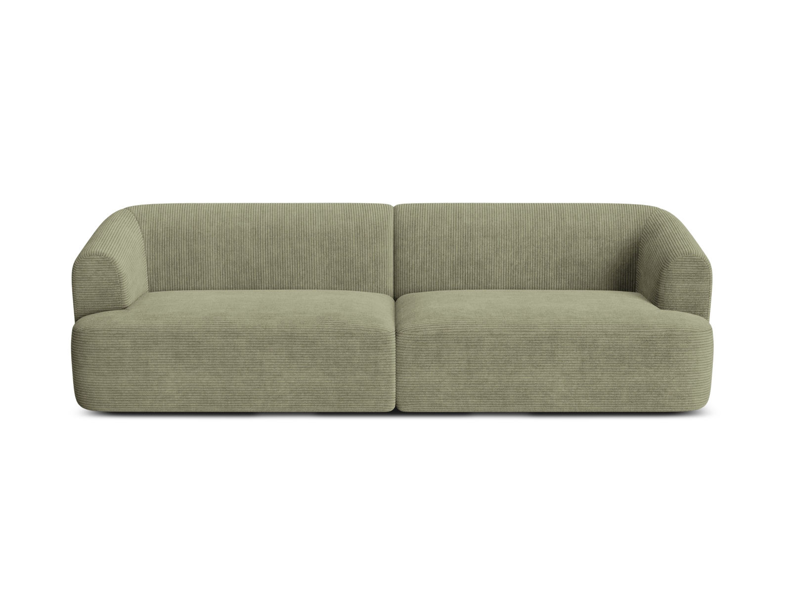 Cosmopolitan Design Sofa Campi 4-Sitzer Kord Lincoln D Moosgrün Melange