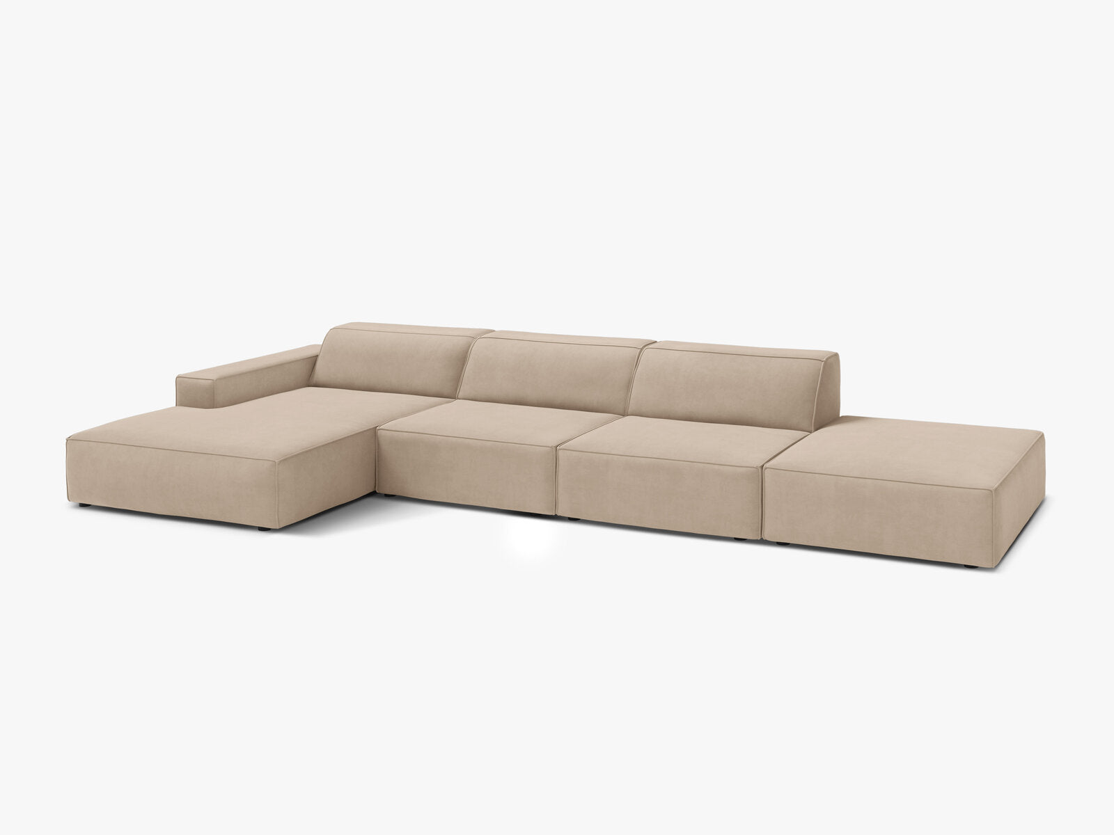 Micadoni Ecksofa Jodie 5-Sitzer Samt Venus Beige Links