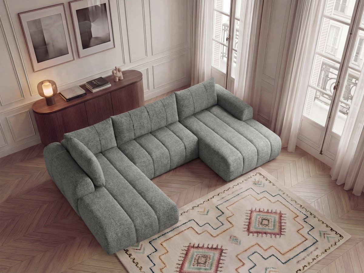 Bobochic Nesty Wohnlandschaft Melange-Stoff Dunkelgrau Ecke rechts
