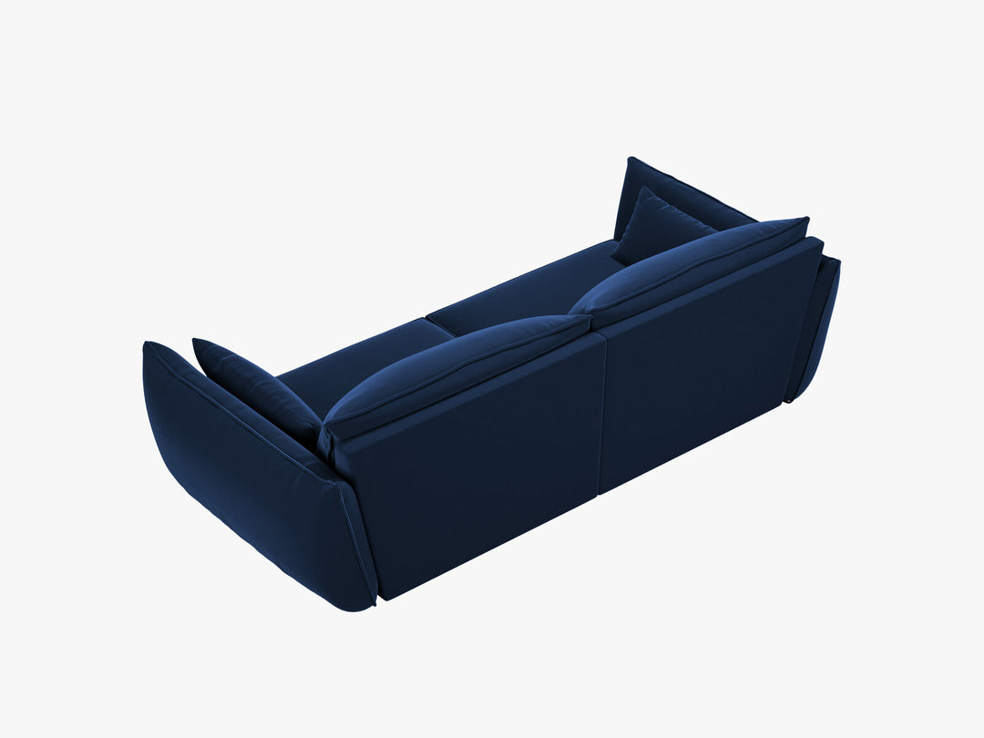 Micadoni Sofa Kaelle 3-Sitzer Samt Bluvel Königsblau