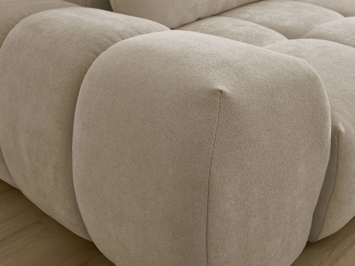 Bobochic Everest Schlafsofa 3-Sitzer mit Bettkasten und Pouf, 2 Kissen Strukturstoff Taupe