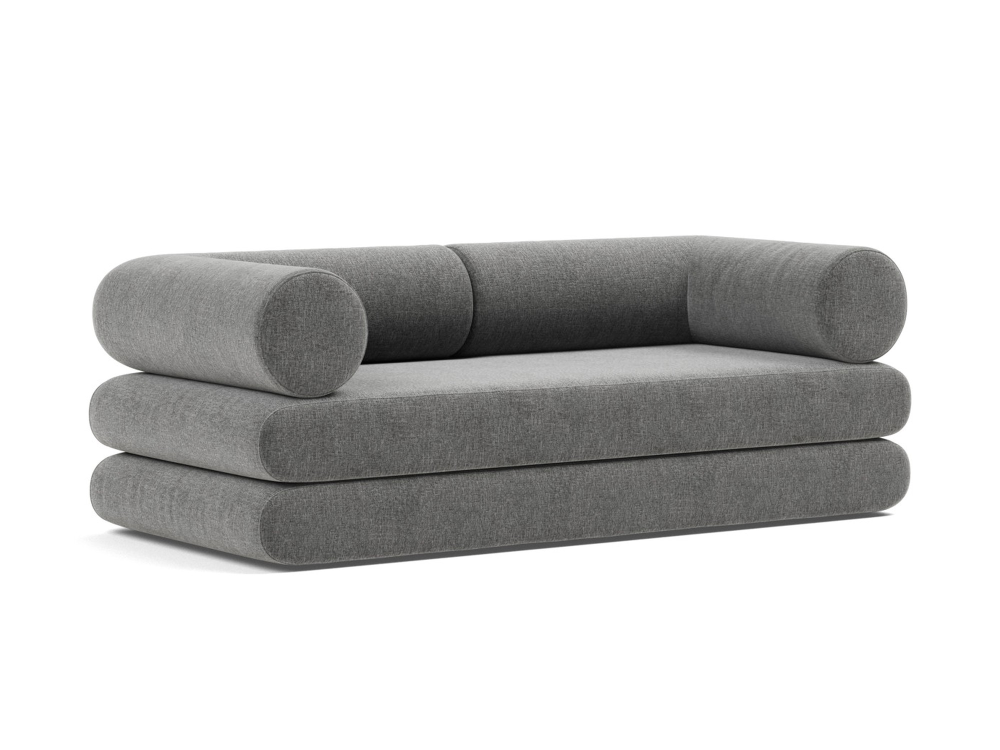 Tagesbett Circlus mit L-förmigen Armlehnen Strukturierter Stoff Twist 563-Charcoal