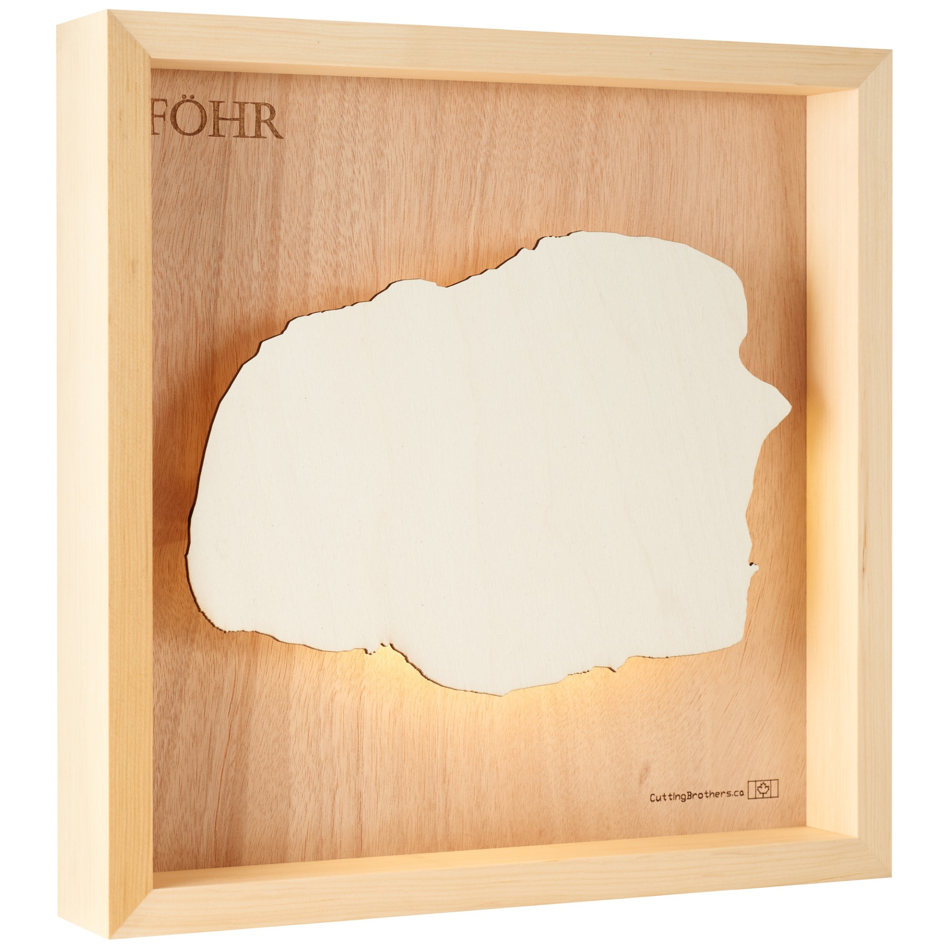 Cutting Brothers LED Licht Foehr 3D Insel Holz Karte