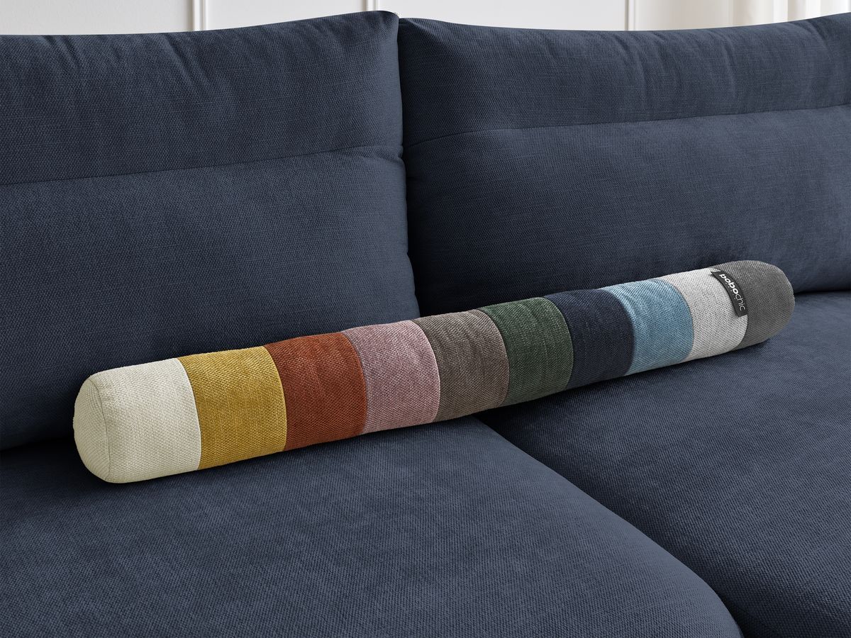Bobochic Aden Ecksofa 386 × 152 cm Stoff Dunkelblau Ecke rechts