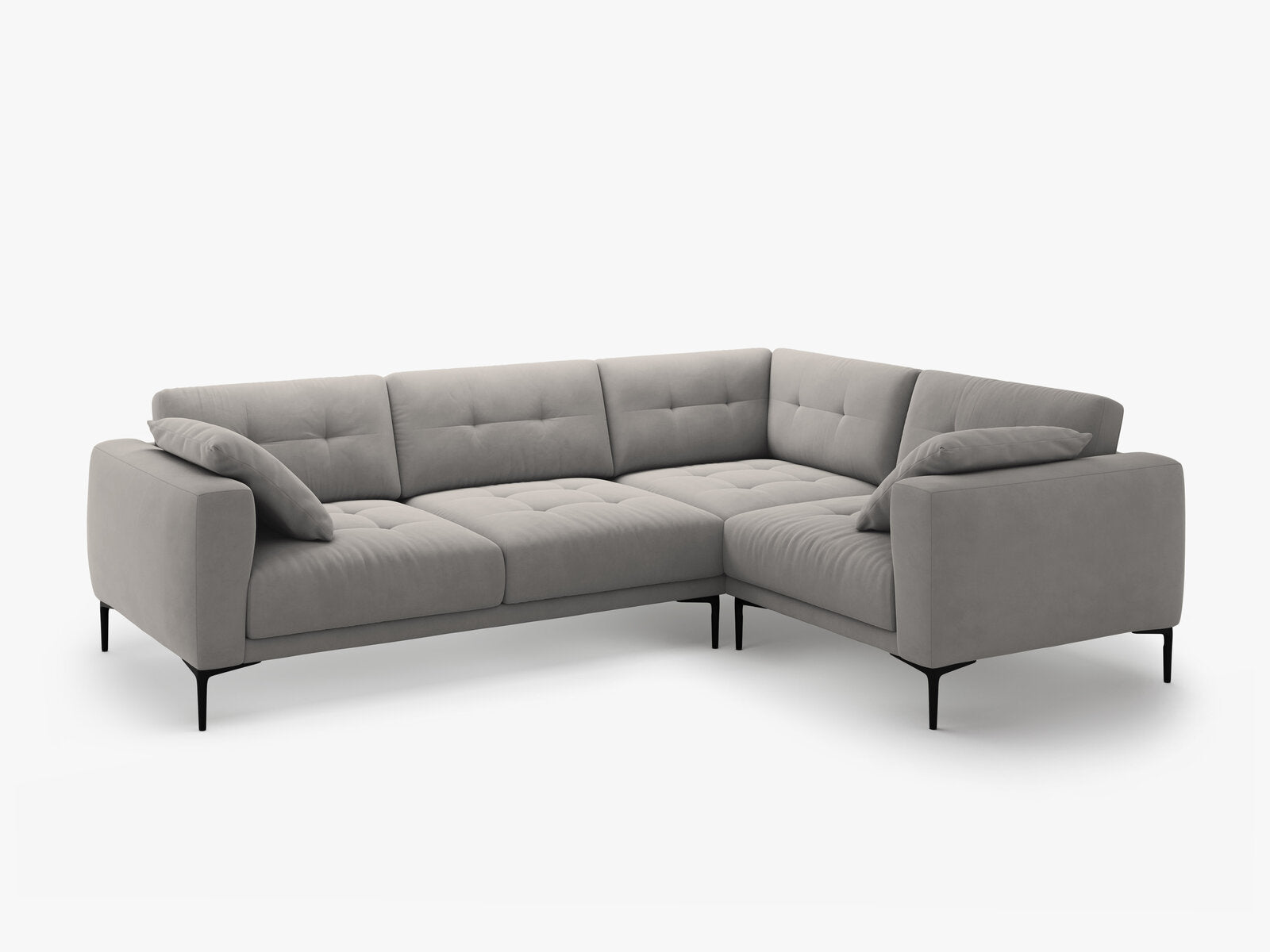 Micadoni Ecksofa Bemy 4-Sitzer Rechts Samt Grau