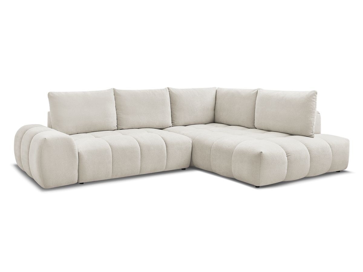 Bobochic Everest Ecksofa mit Schlaffunktion und Bettkasten 320 × 212 cm, 5 Kissen