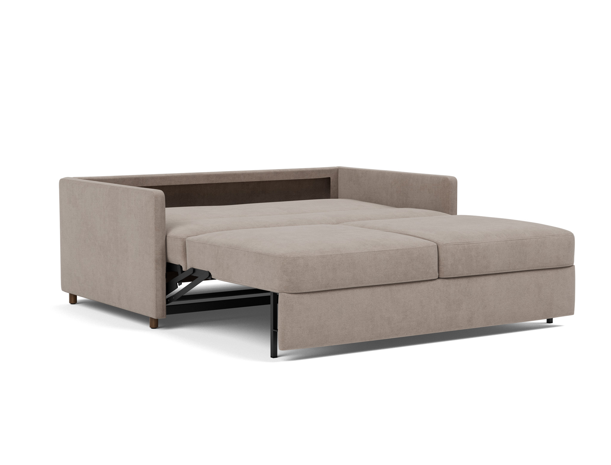 Schlafsofa Neah mit Slim-Armlehnen 160 Kord Cordufine 318-Beige