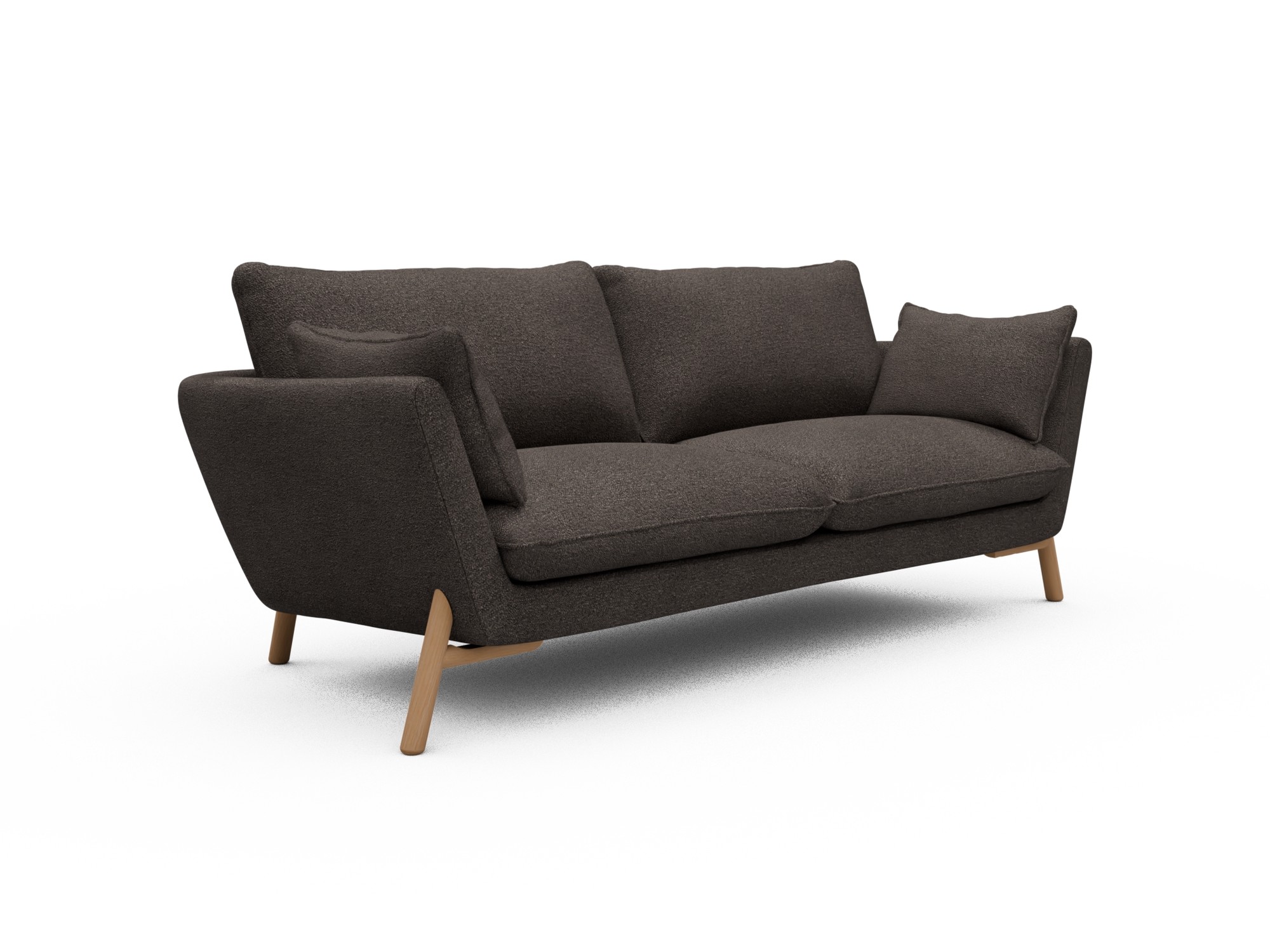 Skandi Home Sofa Emil 3-Sitzer Beinfarbe Eiche Natur Boucle-Taupe moebelfaktor