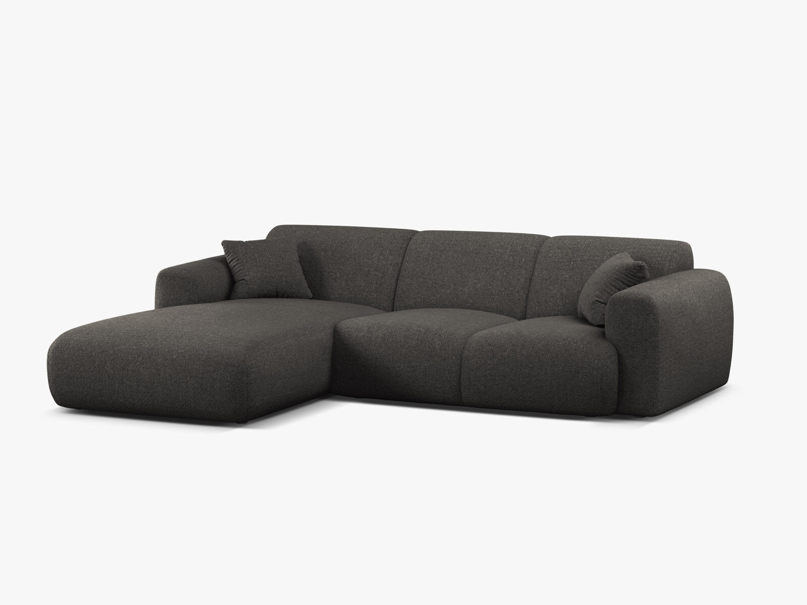 Micadoni Ecksofa Molino 4-Sitzer Links Chenille Eden Dunkelgrau