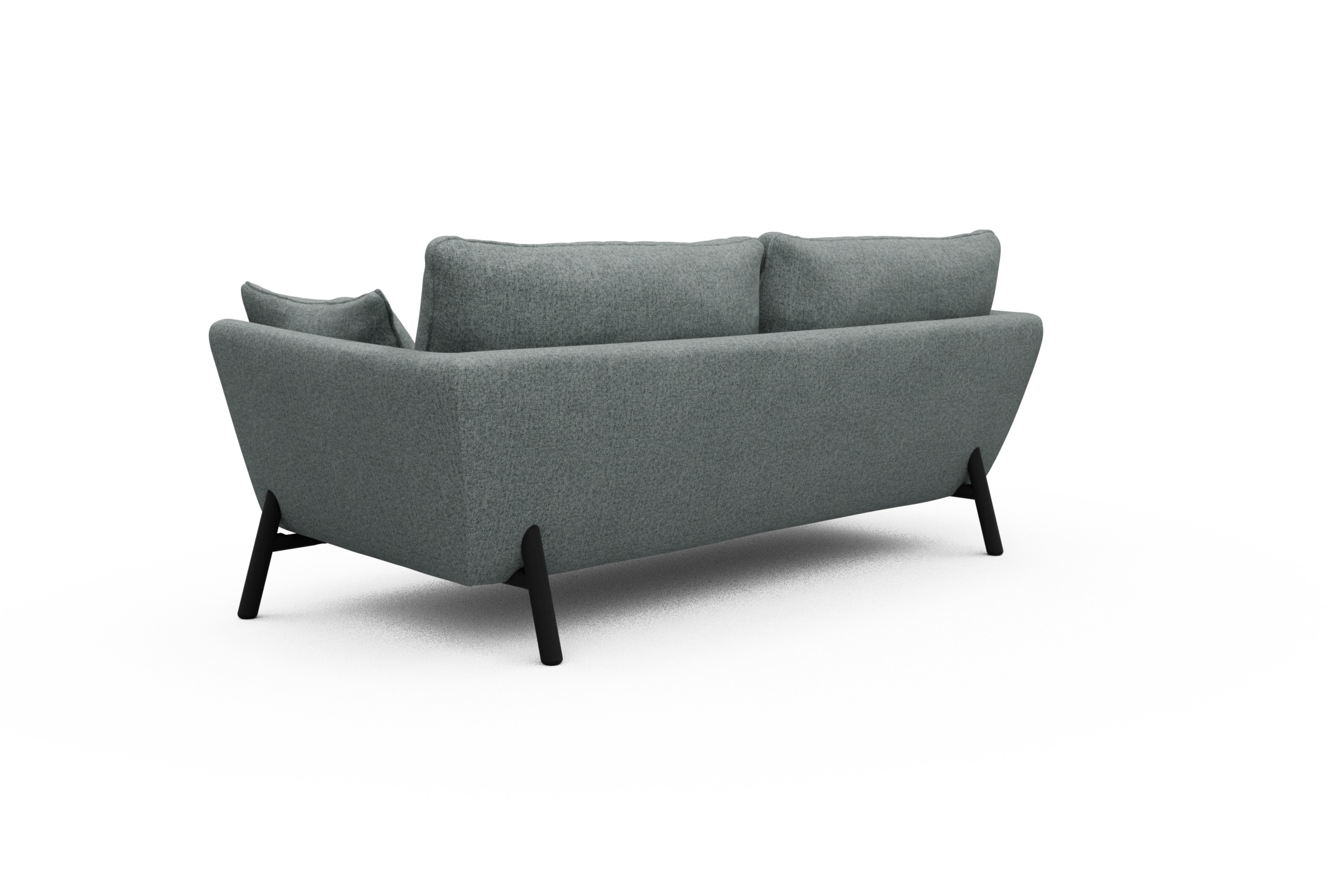 Sofa Emil 3-Sitzer Beinfarbe Eiche Schwarz Casone-Light-Mixed-Green
