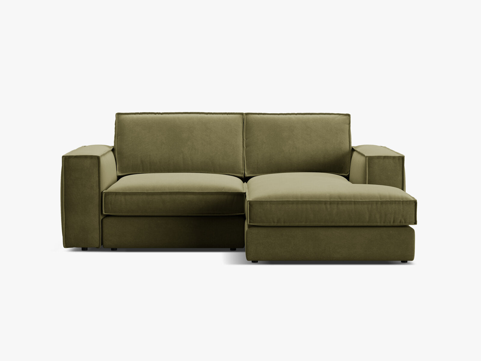 Micadoni modulares Ecksofa Pola 2-Sitzer kleine Version Rechts Samt Salvador Grün