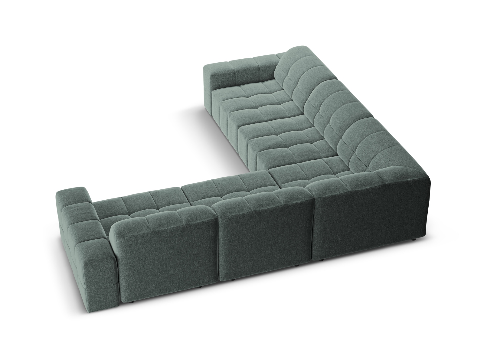 Cosmopolitan Design Symmetrisches Ecksofa Chicago 4-Sitzer Chenille Haga Petrol