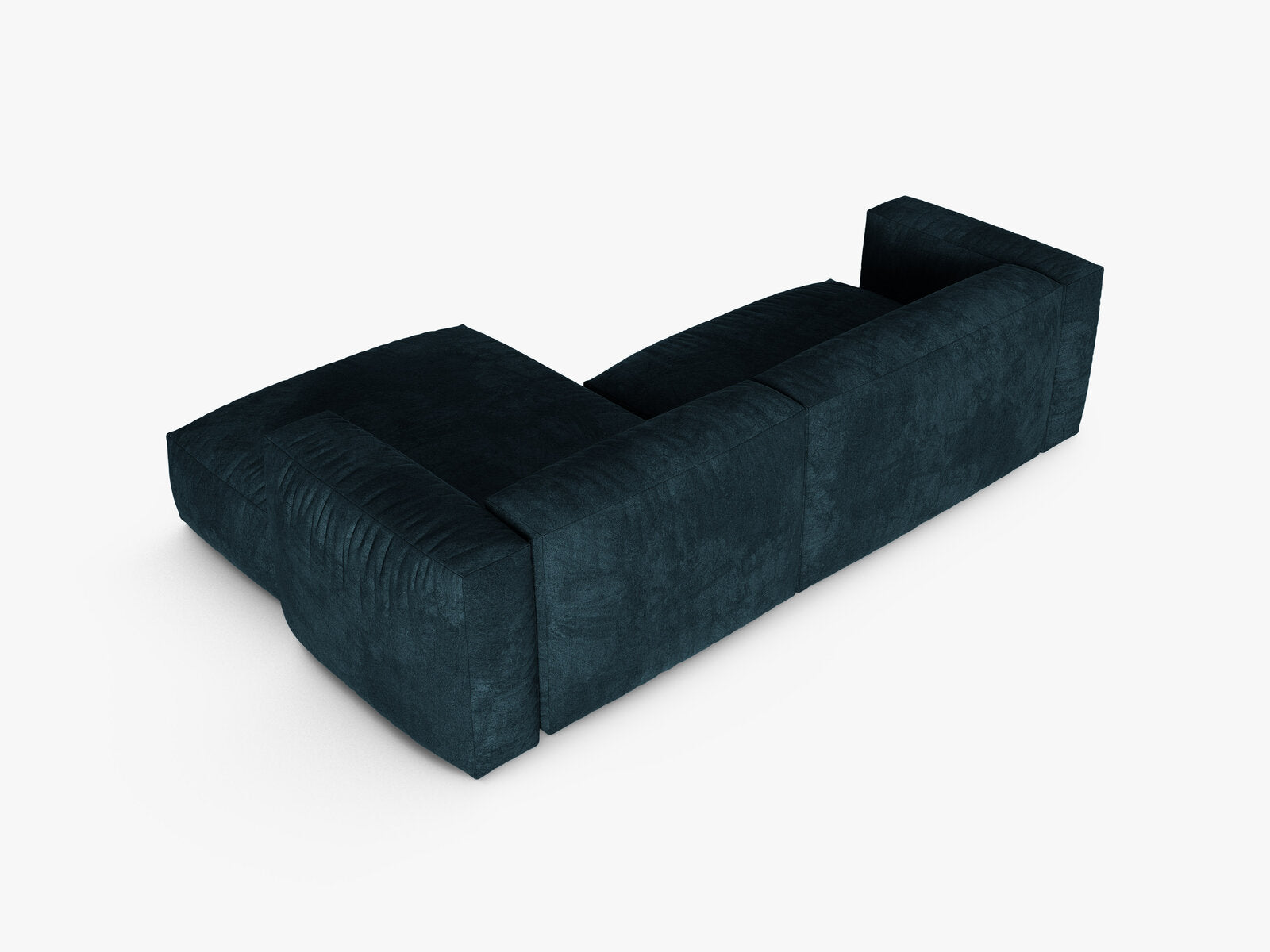 Micadoni Ecksofa Martina 2-Sitzer 90cm Sitztiefe Rechts Samt Vogue Dunkel Petrol