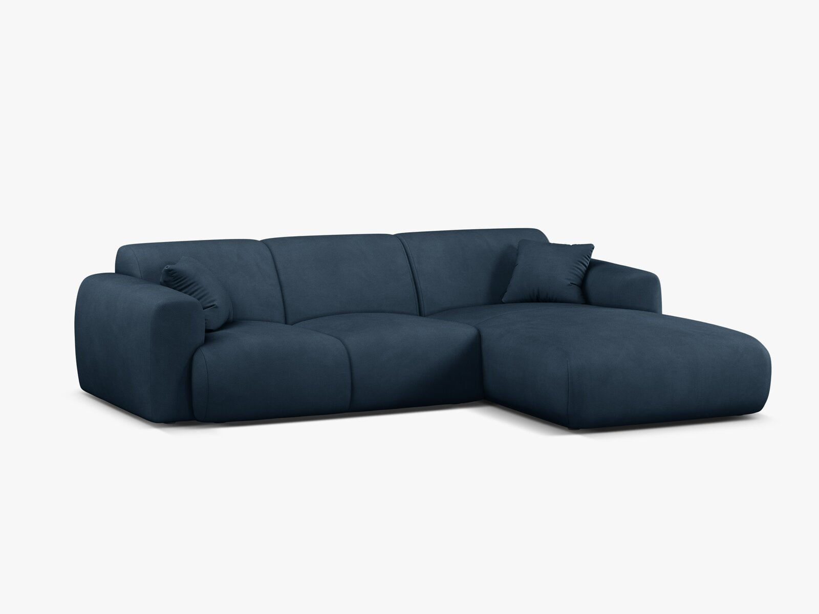 Micadoni Ecksofa Molino 4-Sitzer Rechts Strukturierter Stoff Rebel Königsblau