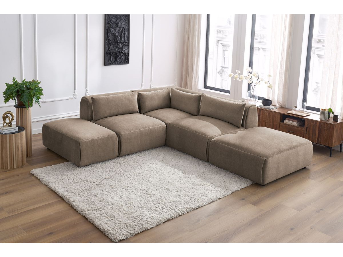Bobochic Jeanne Ecksofa 271 × 300 cm Samt Taupe