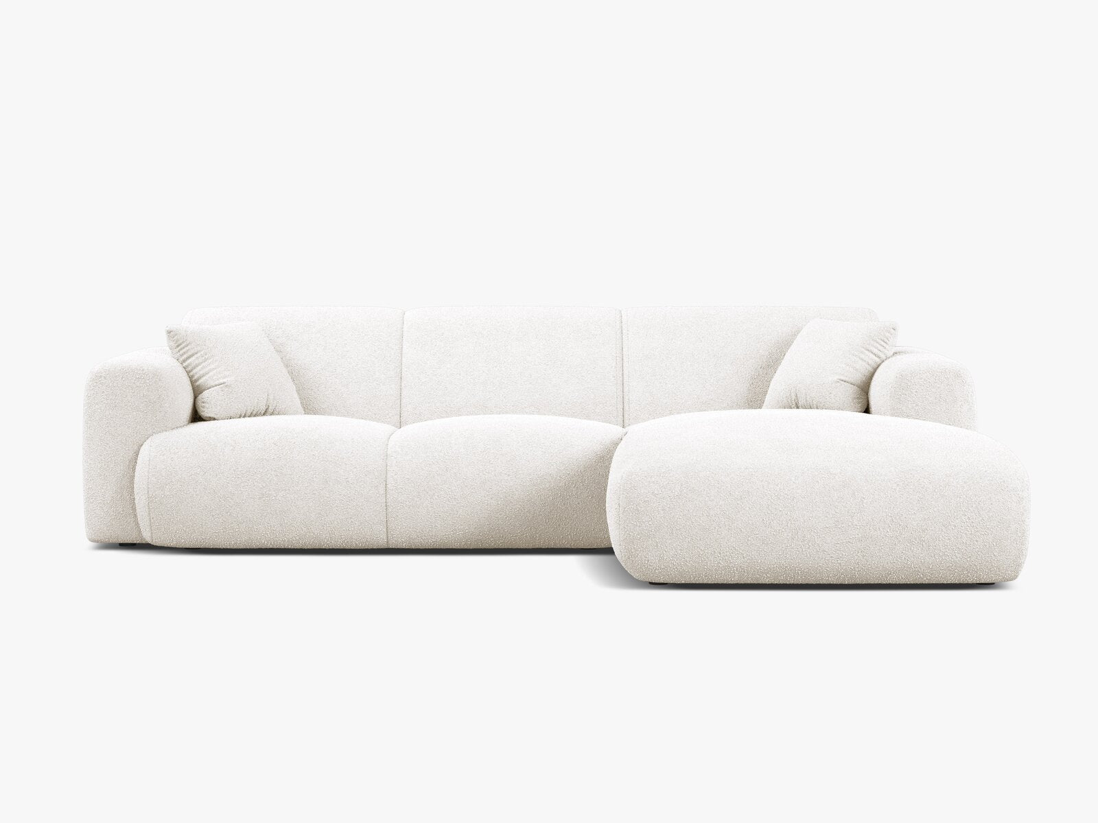 Micadoni Ecksofa Molino 4-Sitzer Rechts Boucle Baloo Weiß