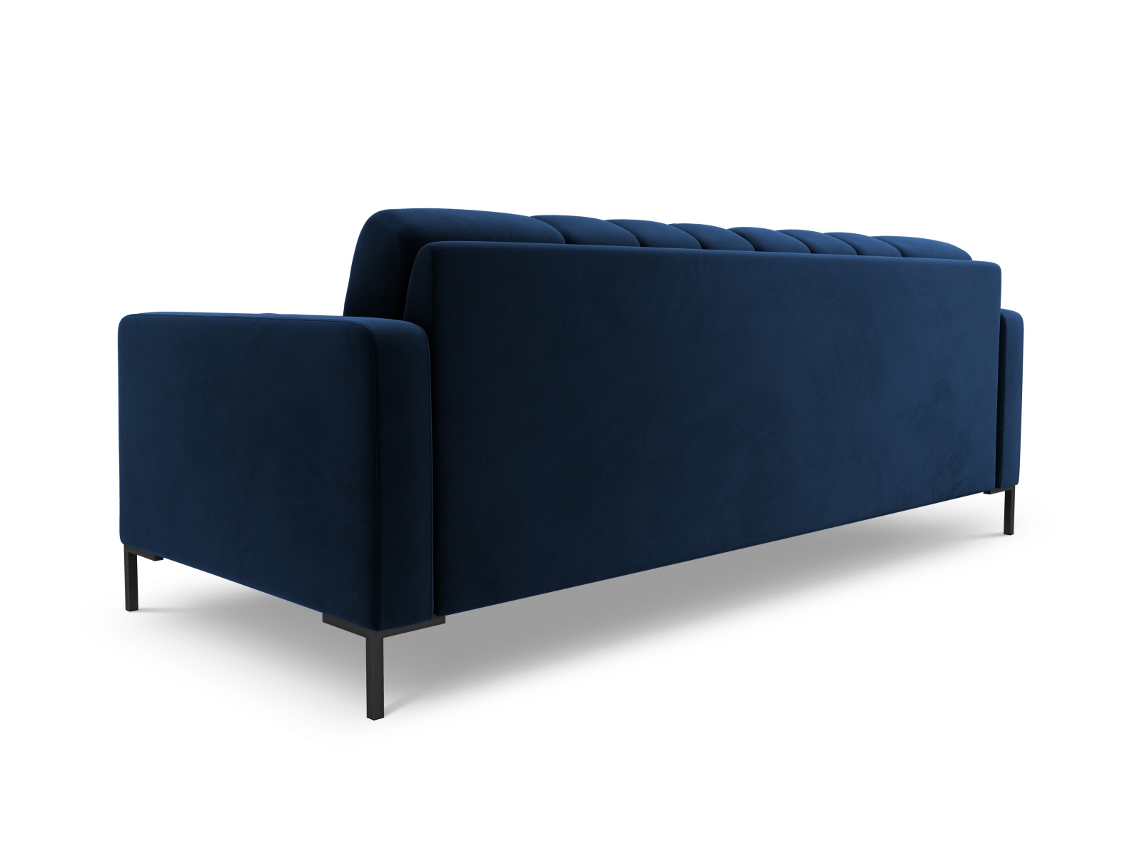 Cosmopolitan Design Sofa Bali 4-Sitzer Samt Bluvel Königsblau Beine Schwarzes Metall
