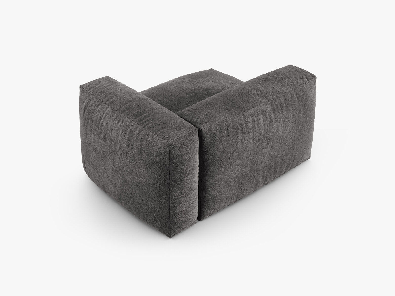 Micadoni Eckmodul mit Armlehne Martina 1-Sitzer 90cm Sitztiefe Rechts Samt Vogue Grau