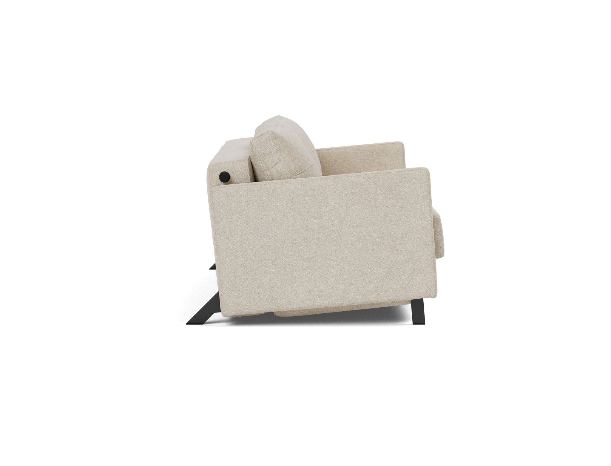 Schlafsofa Cubed mit Armlehnen 140 Flachgewebe Phobos 586-Latte