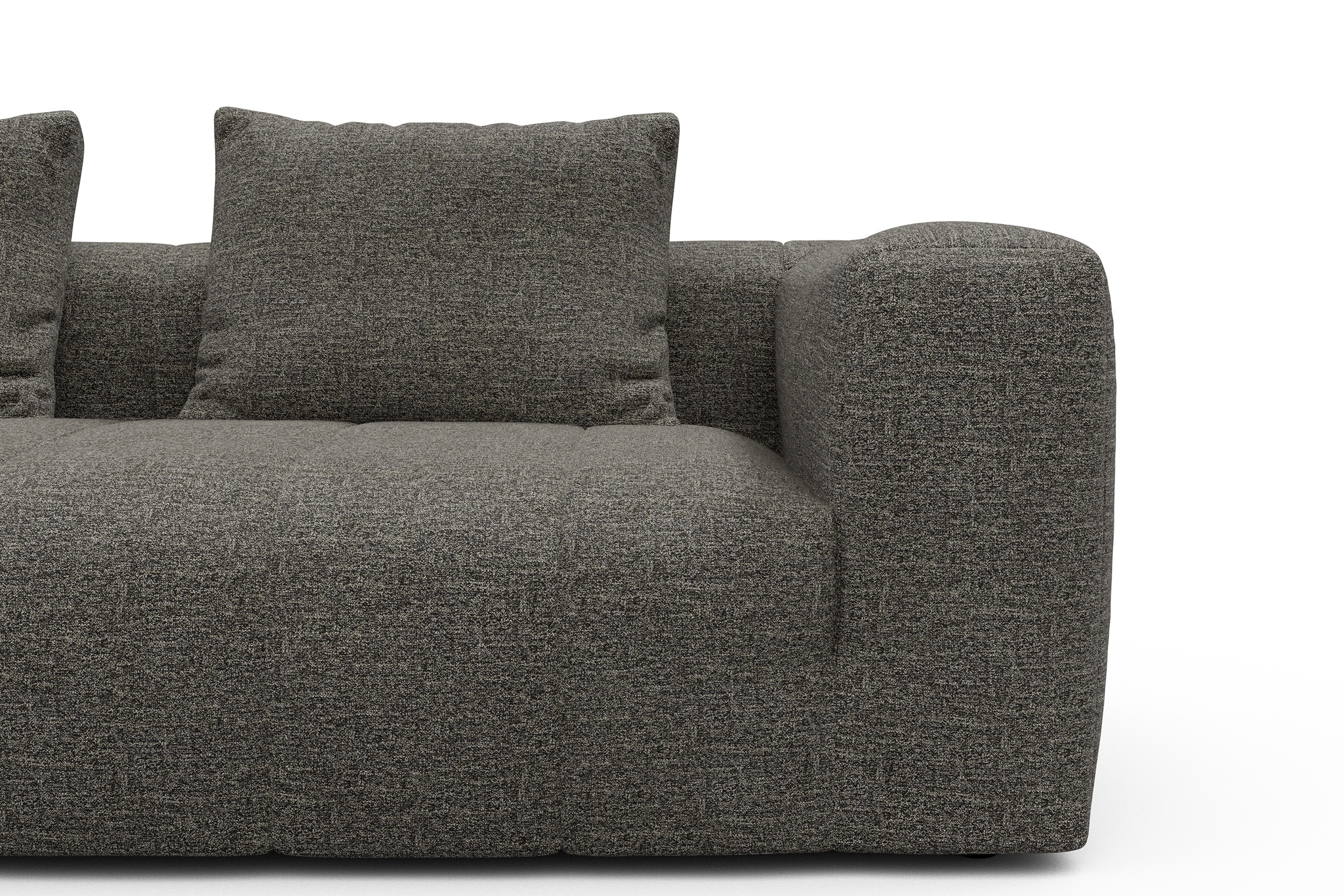 Ecksofa Hugo 2x 2,5-Sitzer Armlehne rechts Carreno-Sepie-Brown