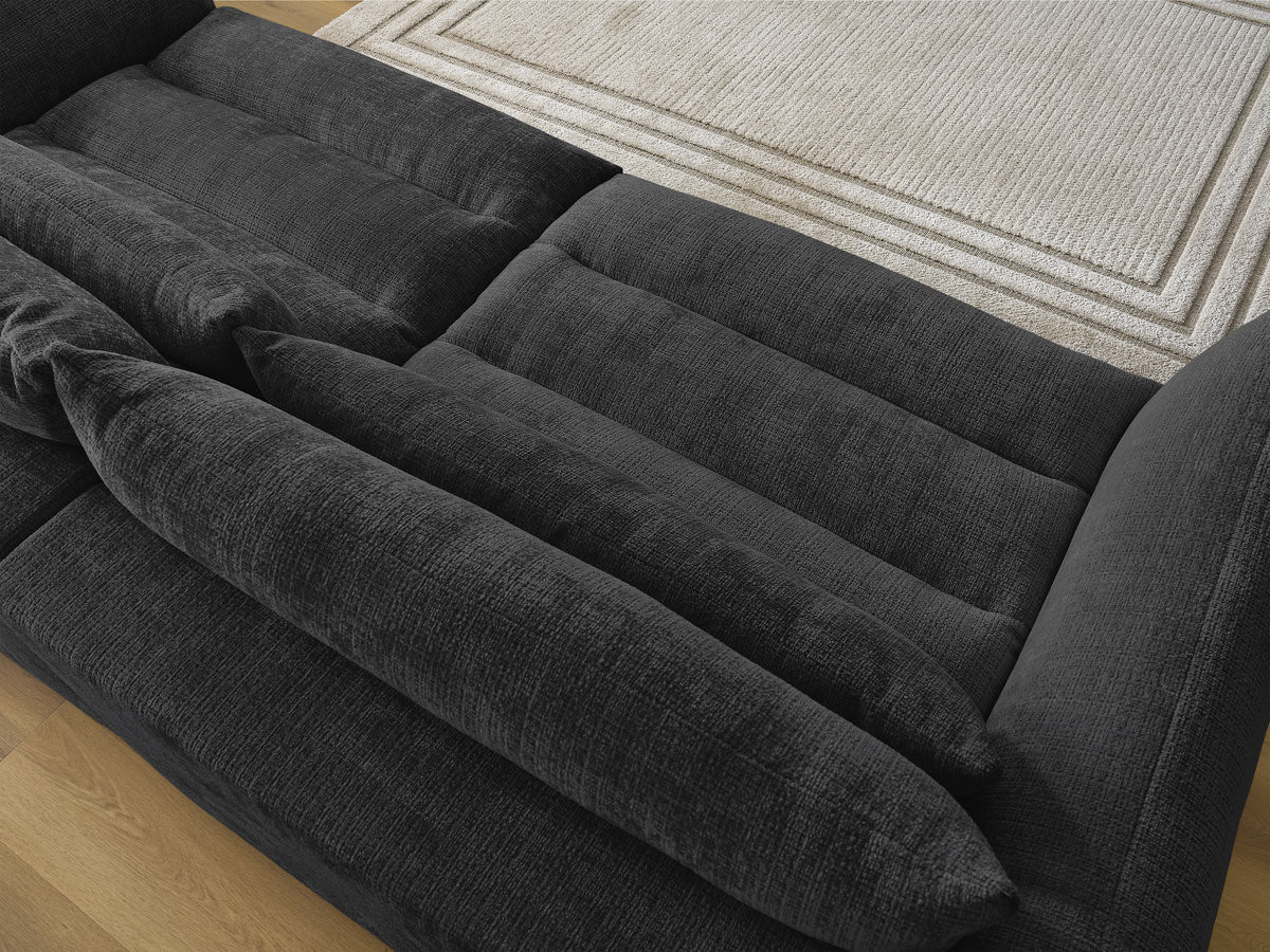 Bobochic Neil Sofa 3-Sitzer Strukturstoff Schwarz