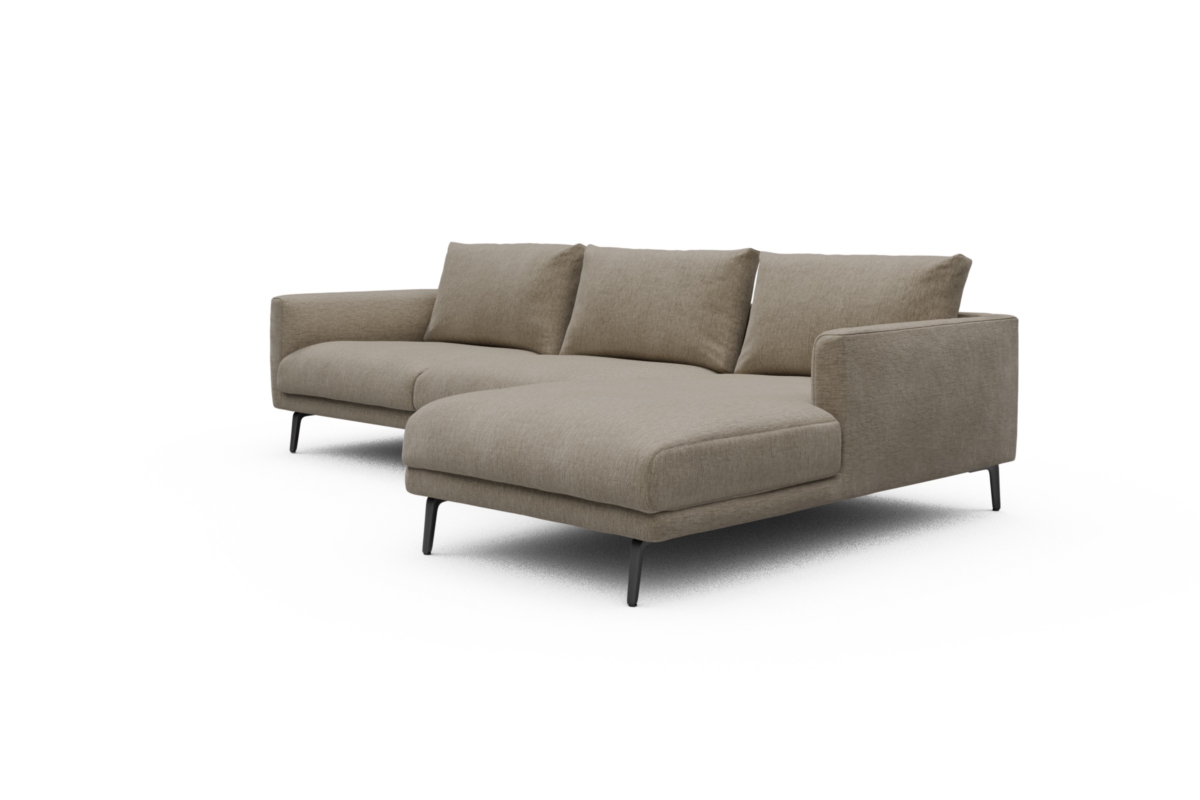 Ecksofa Karl Chaiselongue rechts mit 2,5-Sitzer Smooth-Belge