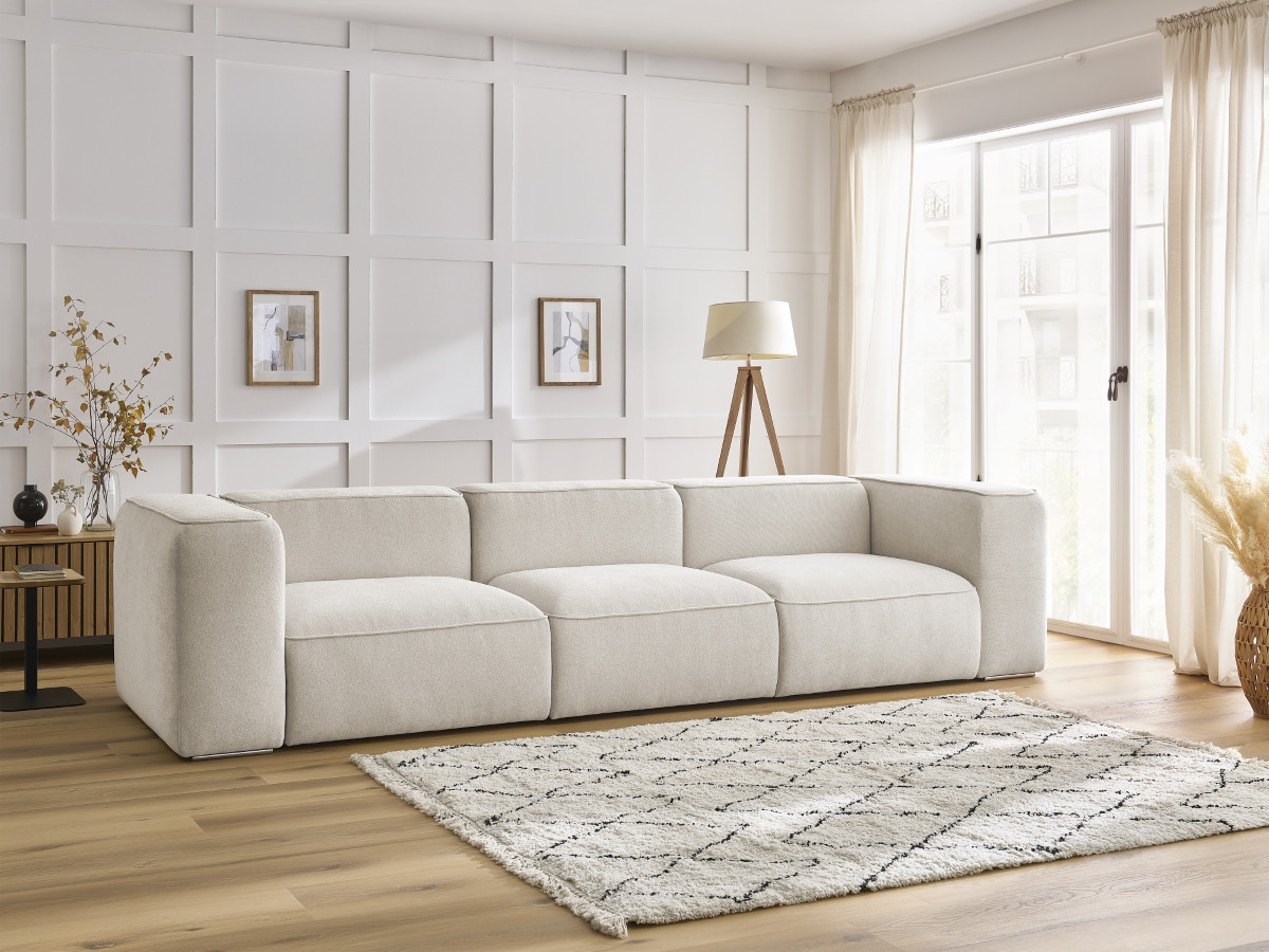 Bobochic Zephyr Sofa 3-Sitzer Strukturstoff Weiß
