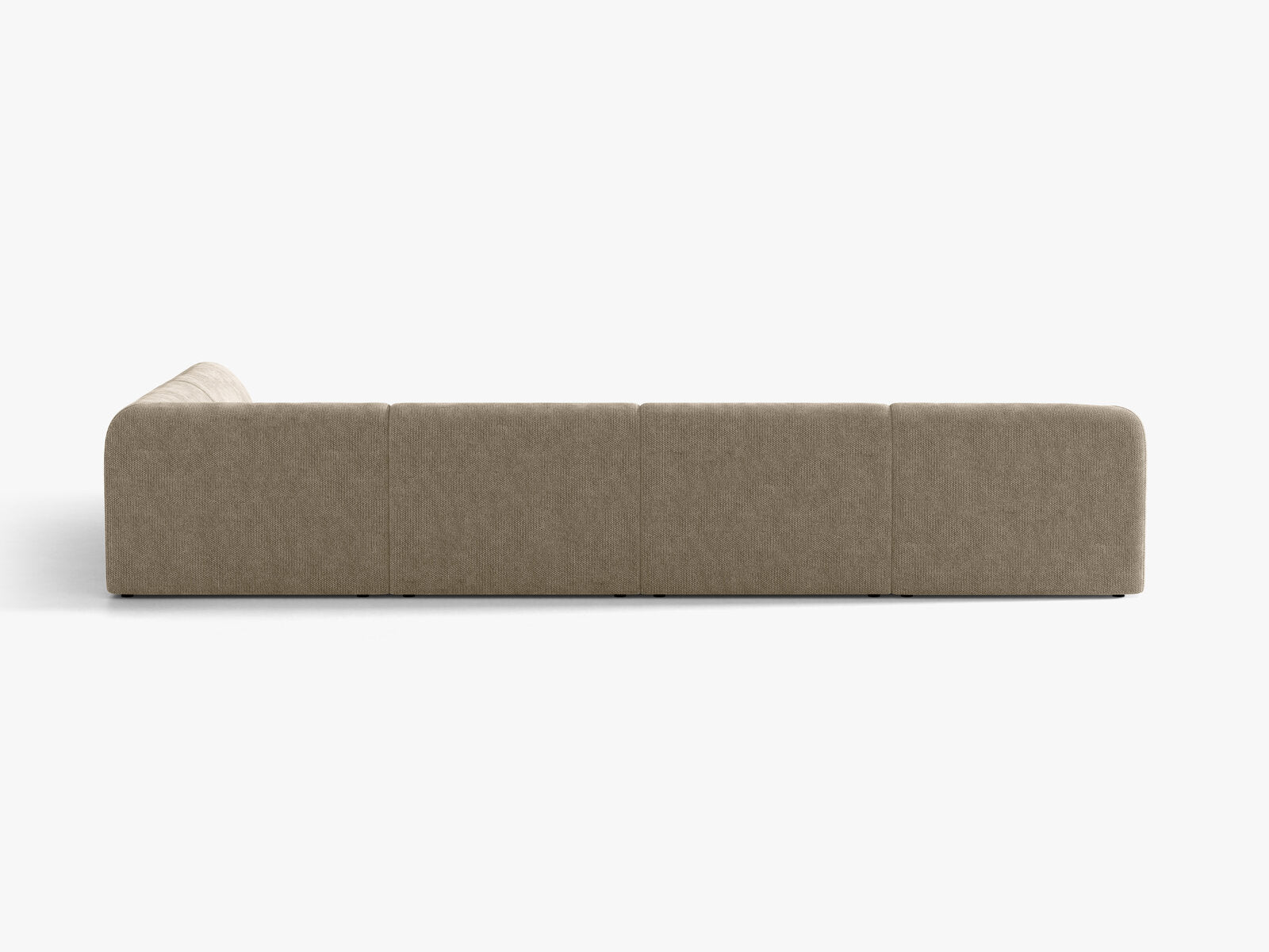 Micadoni Panorama-Ecksofa Miley 6-Sitzer Rechts Chenille Haga Beige