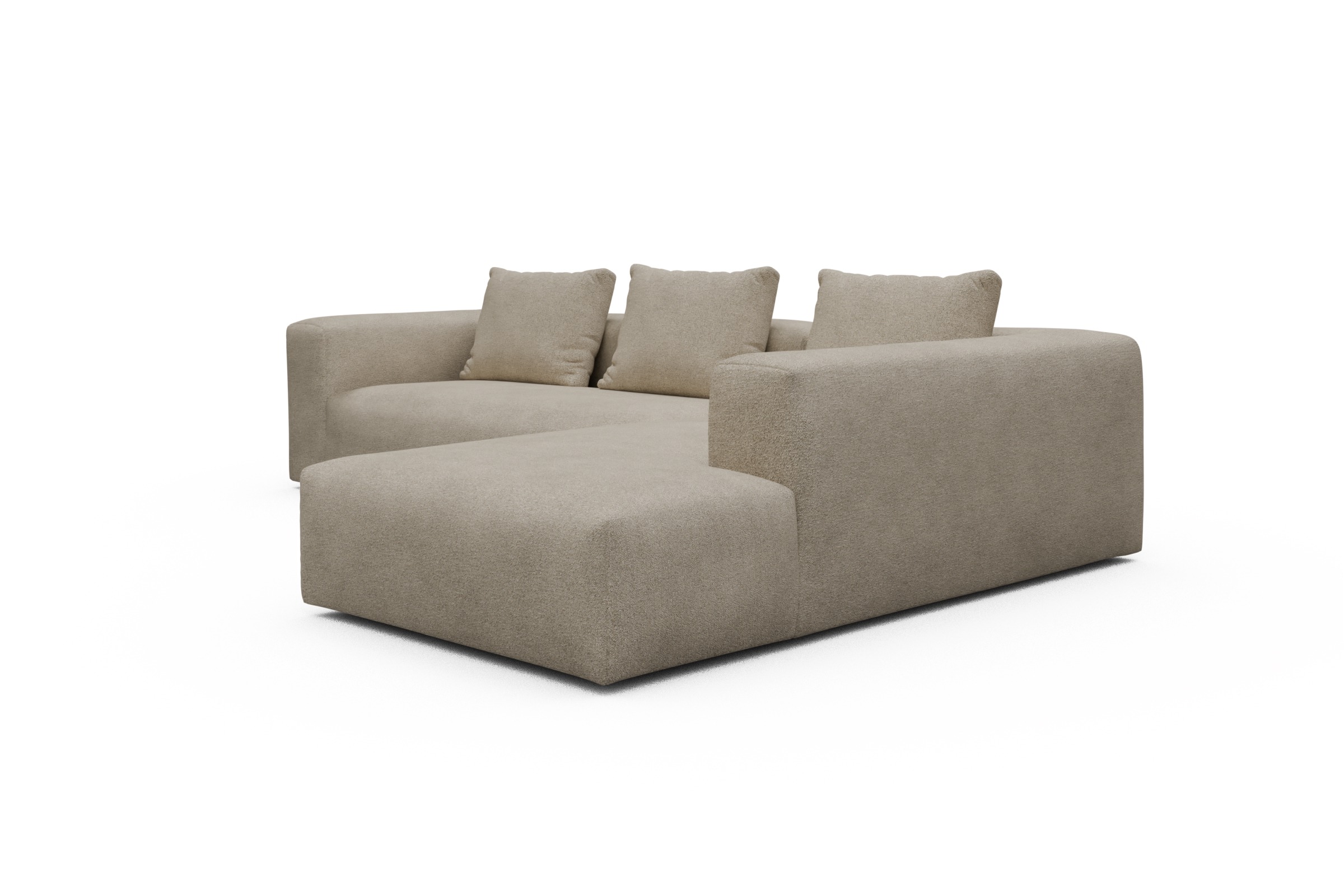 Ecksofa Fred Relax-Ecke rechts mit 2,5-Sitzer Boucle-Belge