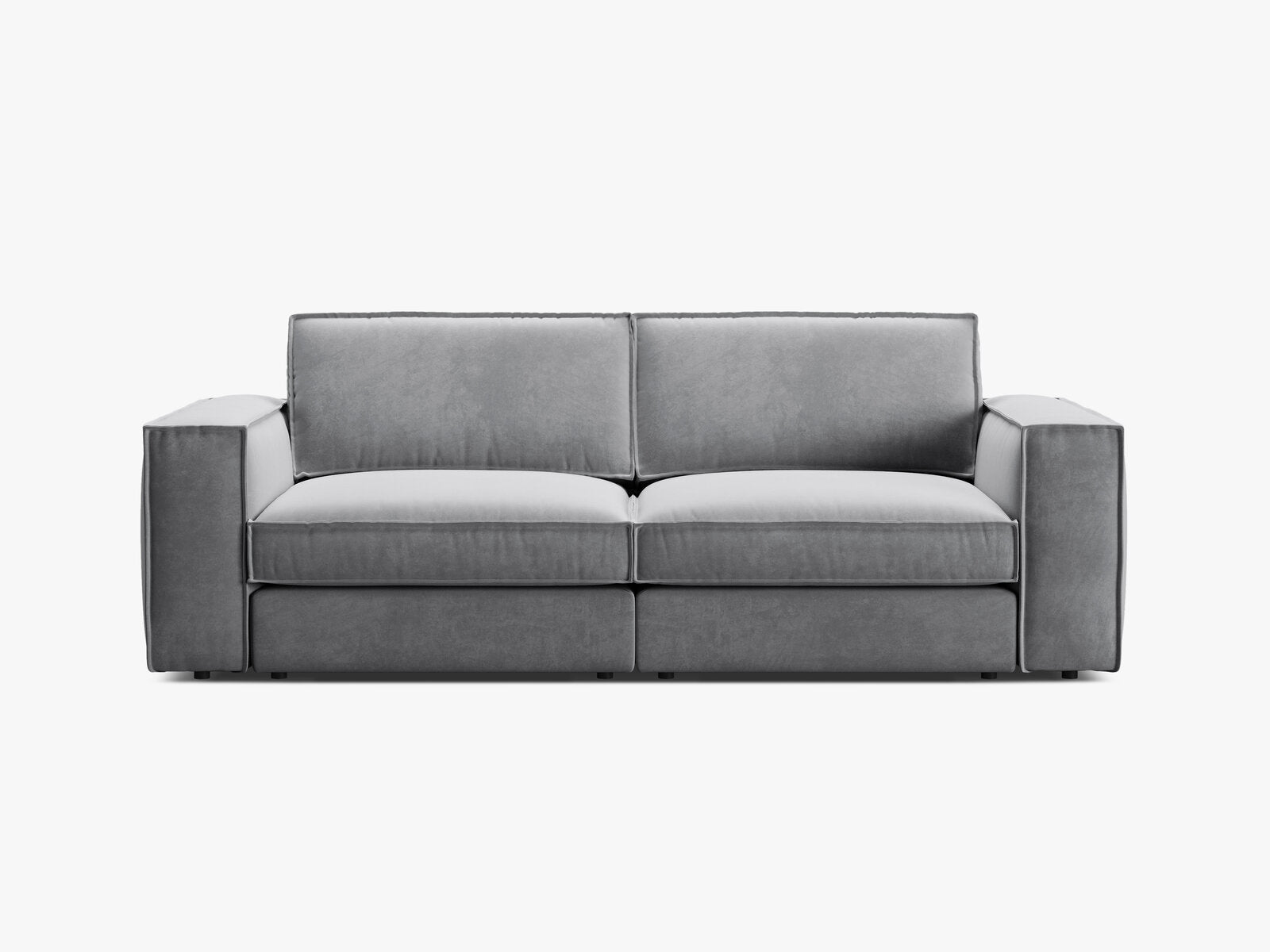 Micadoni modulares Sofa Pola 3-Sitzer Samt Salvador Grau