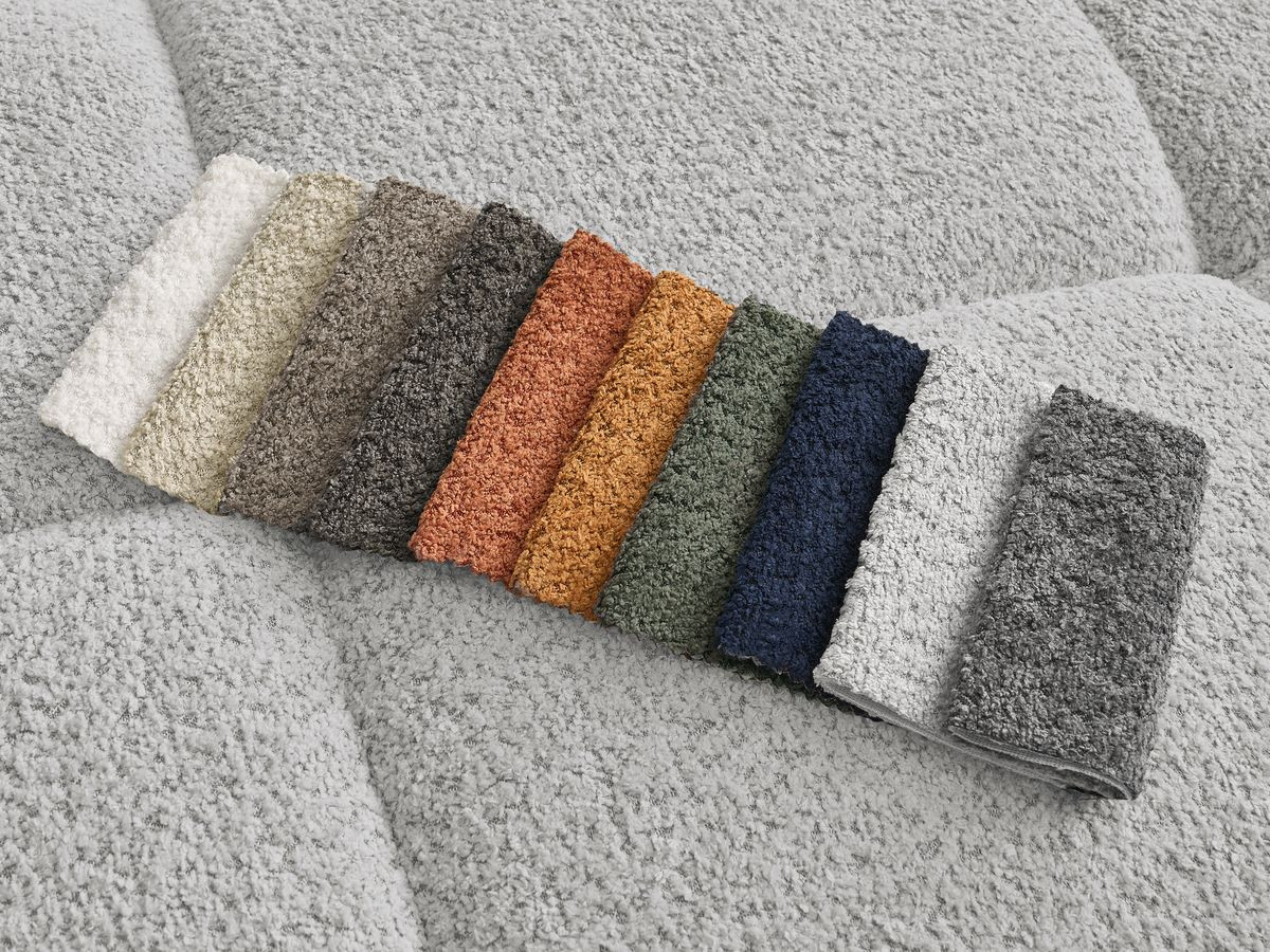 Bobochic Alya Sofa 2-Sitzer Bouclé-Stoff Hellgrau