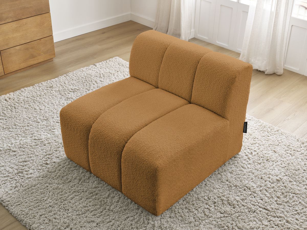 Bobochic Annecy Sofamodul 1-Sitzer Bouclé-Stoff Gelb