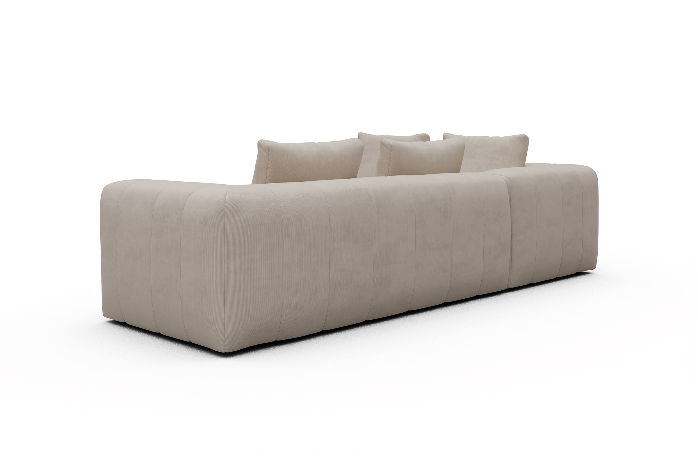 Ecksofa Hugo 2x 2,5-Sitzer Armlehne rechts Cordufine-Off-White