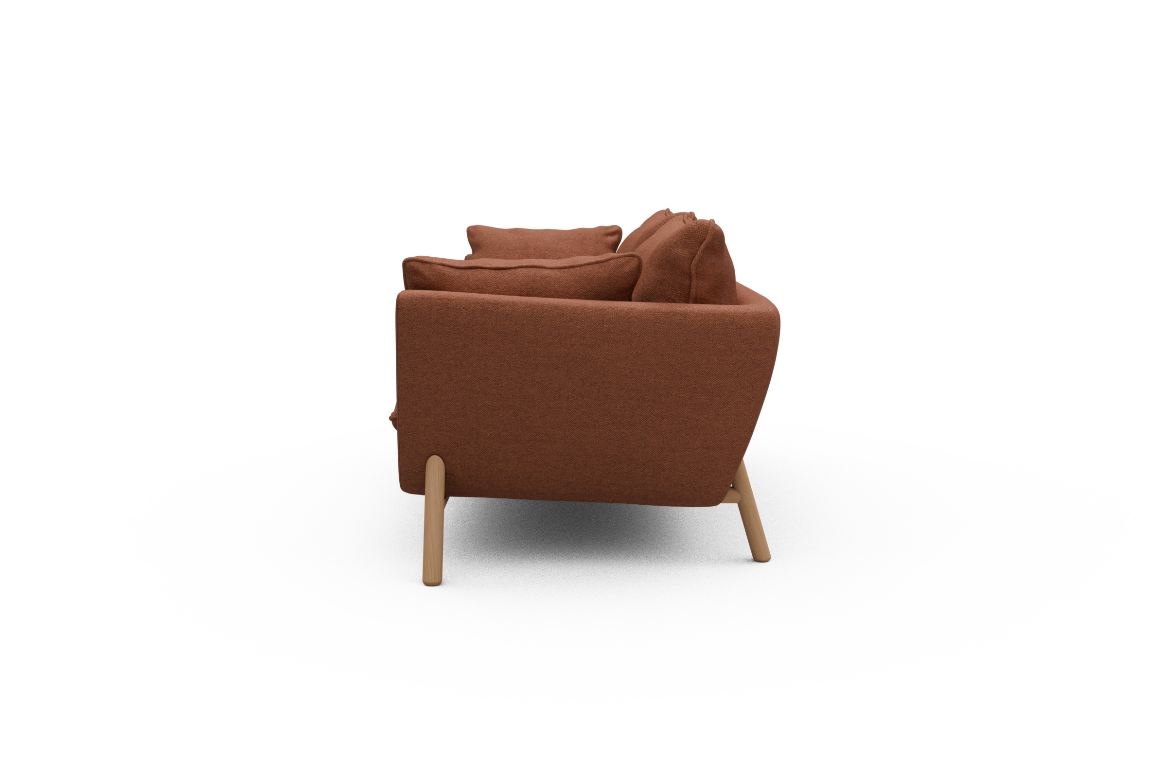 Sofa Emil PREMIUM 2-Sitzer Beinfarbe Eiche Natur Weda-Rust
