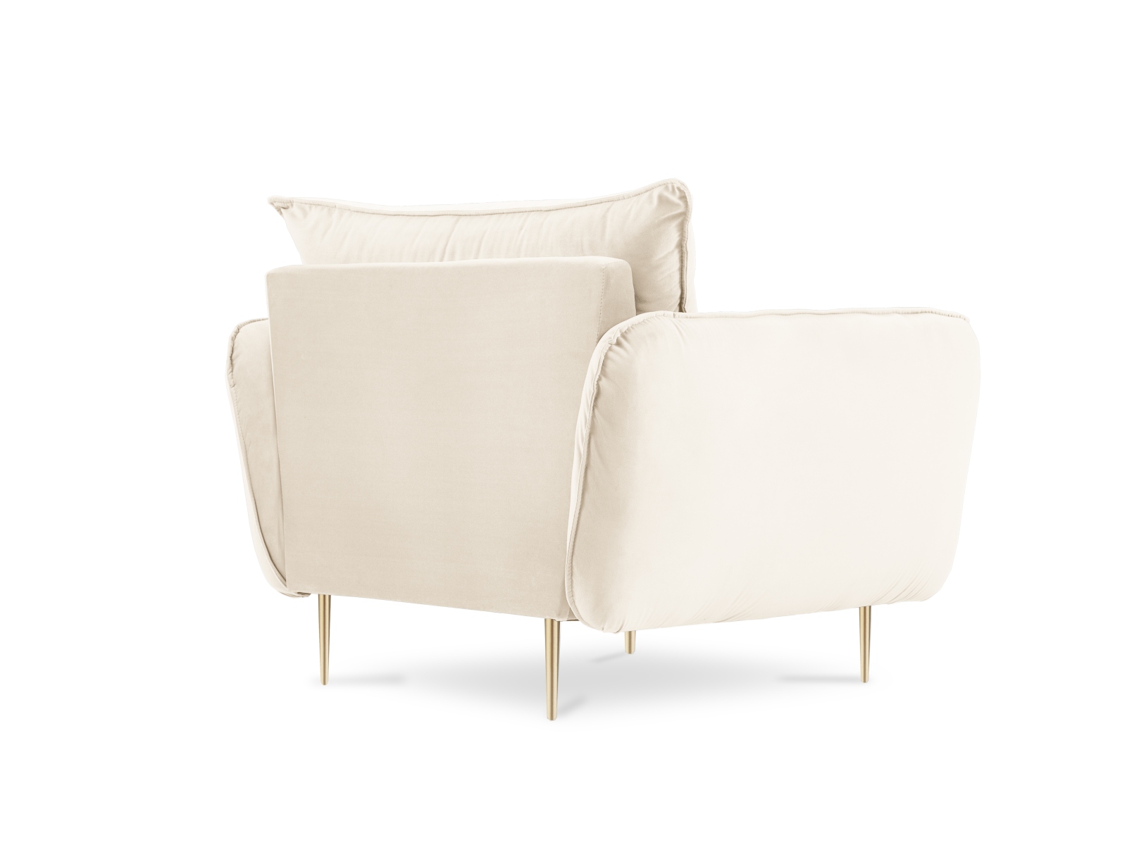 Cosmopolitan Design Sessel Vienna Samt Bluvel Helles Beige Beine Gold