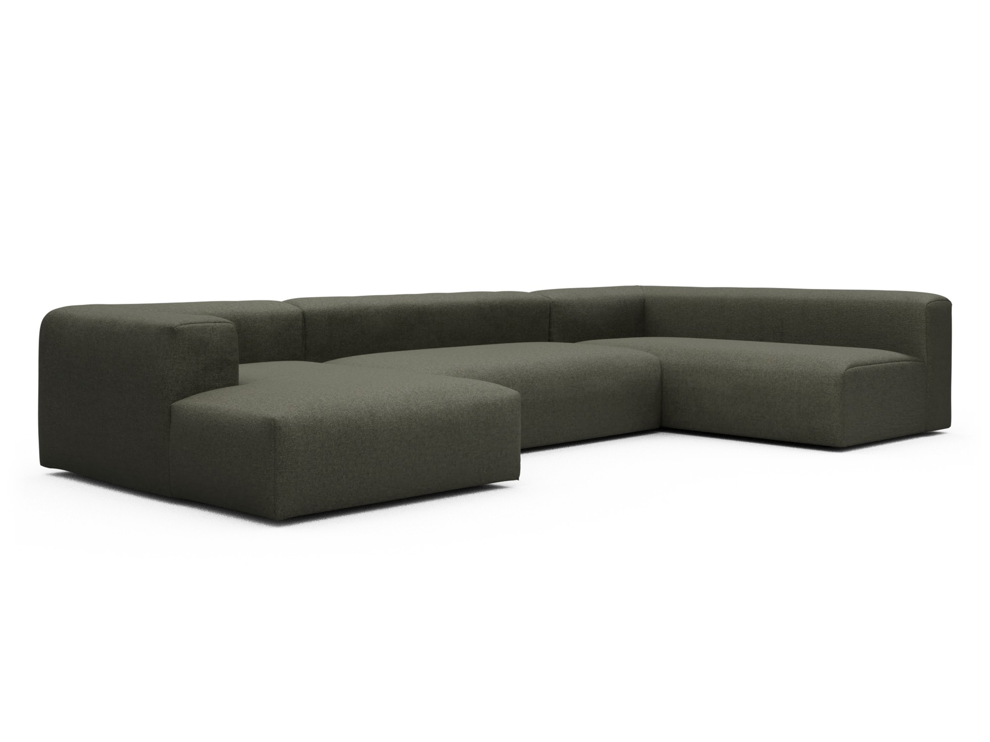 Skandi Home Wohnlandschaft Fred Chaiselongue links mit 2-Sitzer und lange Armlehne rechts Sama-Winter-Moss moebelfaktor