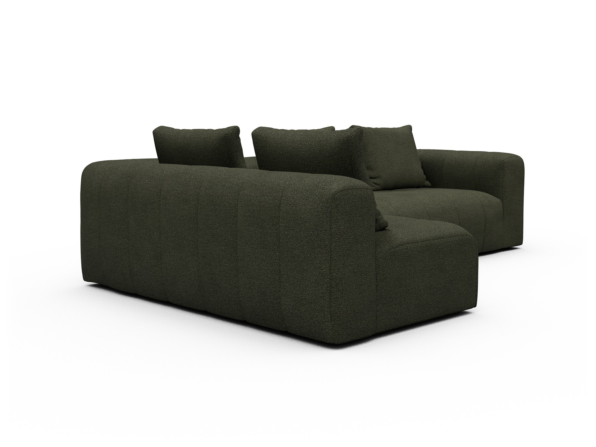 Hugo 2x 2,5-Sitzer Armlehne rechts Boucle-Forest-Green moebelfaktor