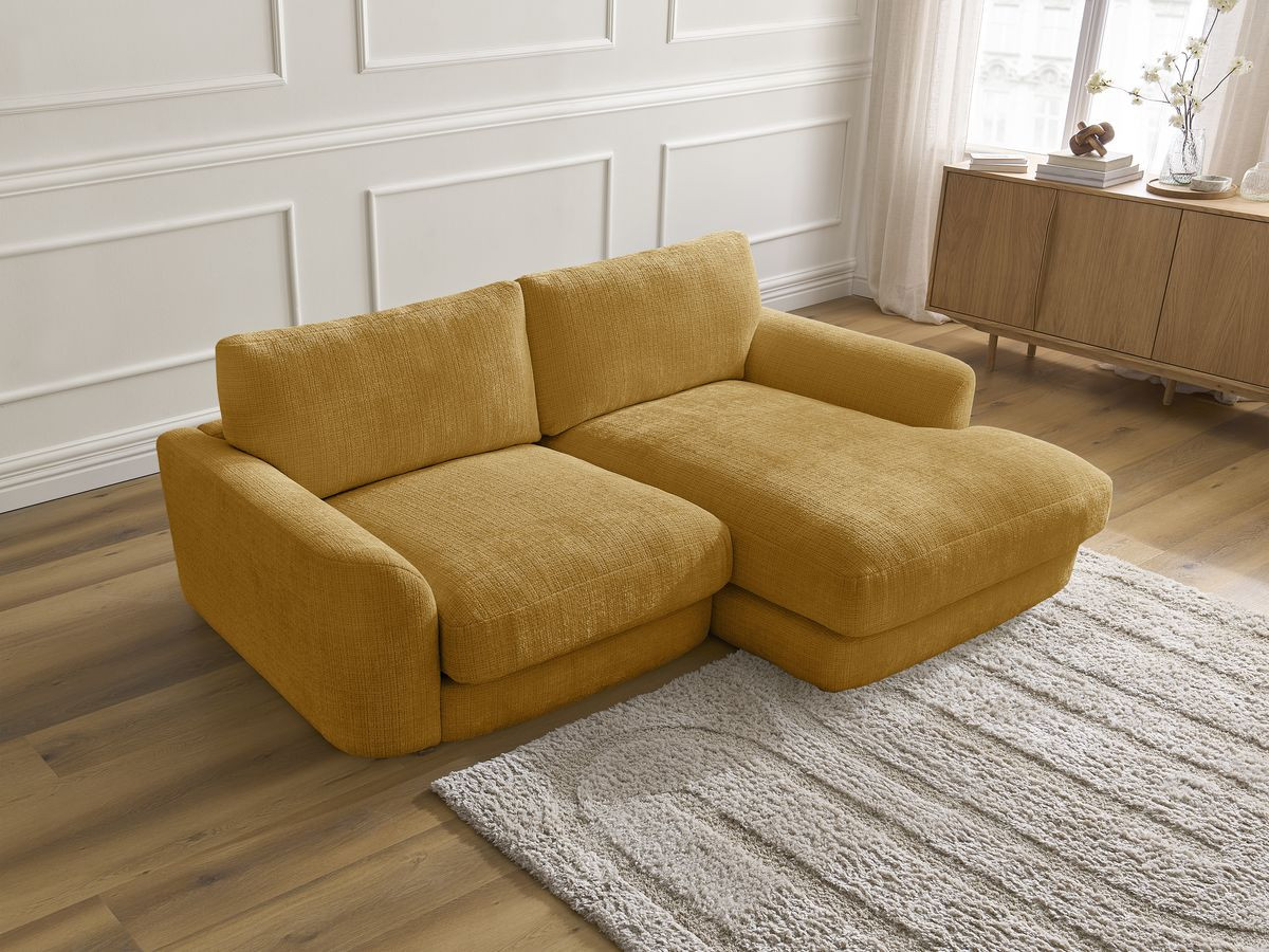 Bobochic Leonore Ecksofa Strukturstoff Gelb Ecke rechts