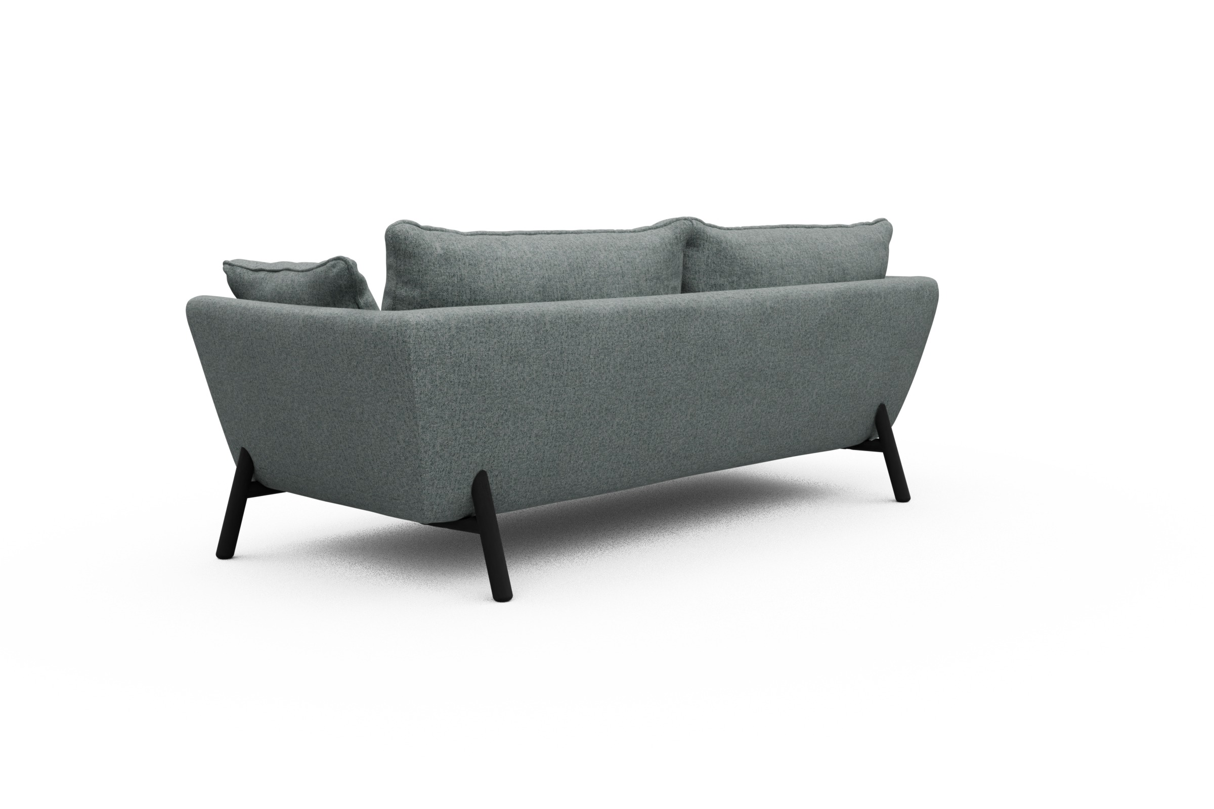 Sofa Emil PREMIUM 3-Sitzer Beinfarbe Eiche Schwarz Casone-Light-Mixed-Green