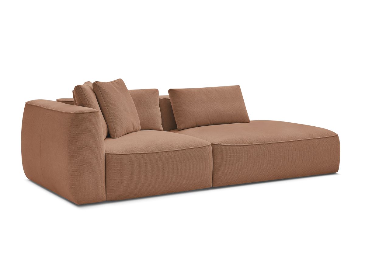 Bobochic Leopold Sofa 3-Sitzer Melange-Stoff Orange Armlehne links