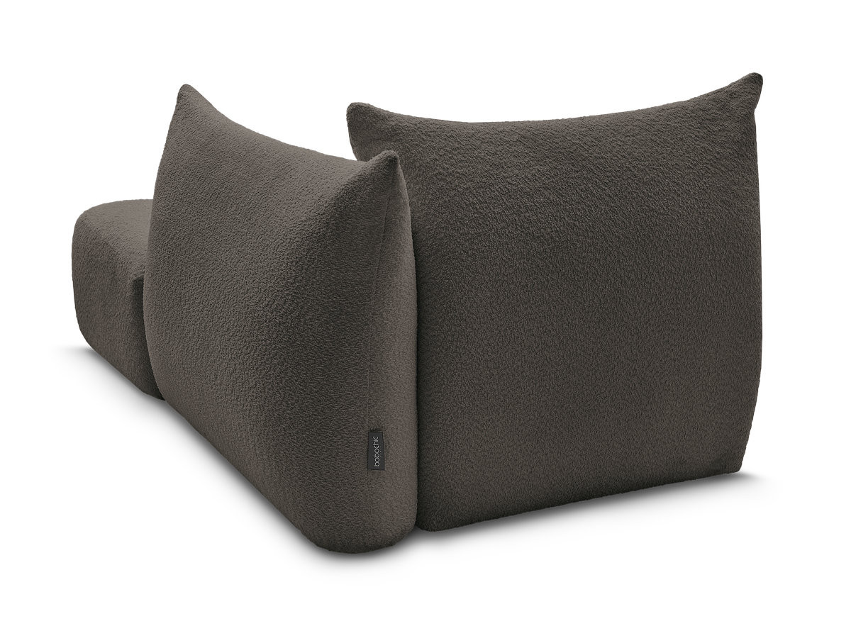Bobochic Azra Méridienne-Modul Bouclé-Stoff Braun Ecke rechts